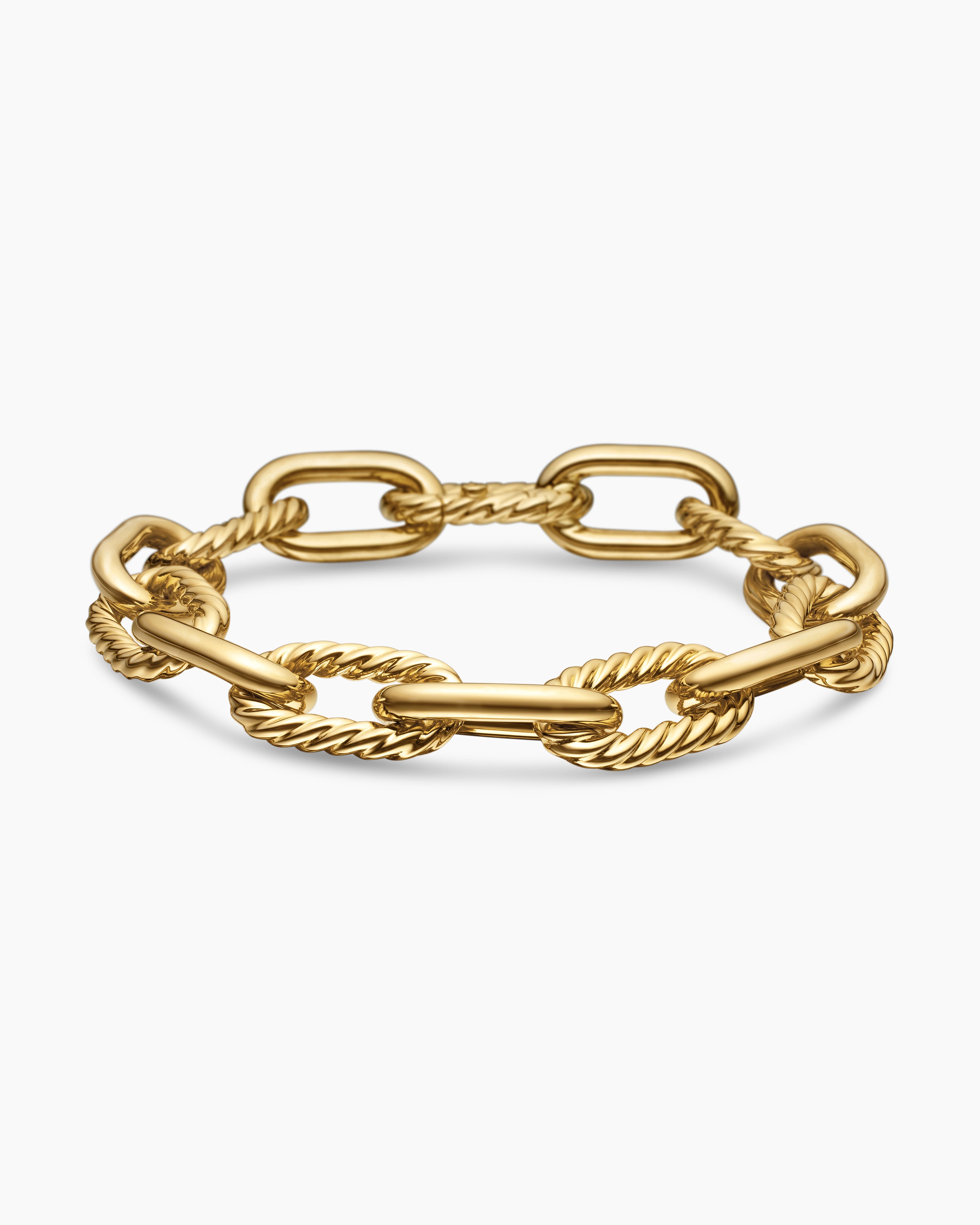 Womens DY Madison Chain Bracelet in 18K Yellow Gold, 11mm