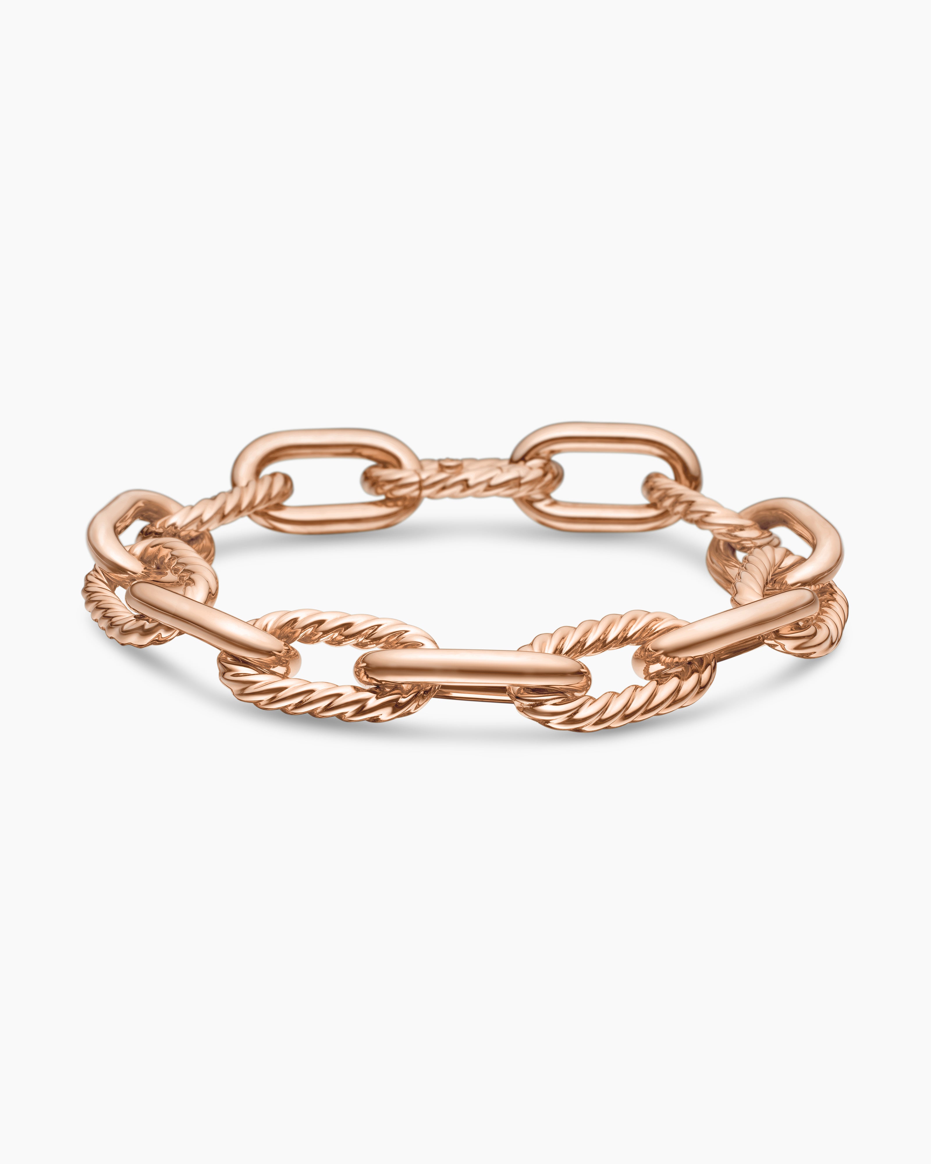 Womens DY Madison&reg; Chain Bracelet in 18K Rose Gold, 11mm