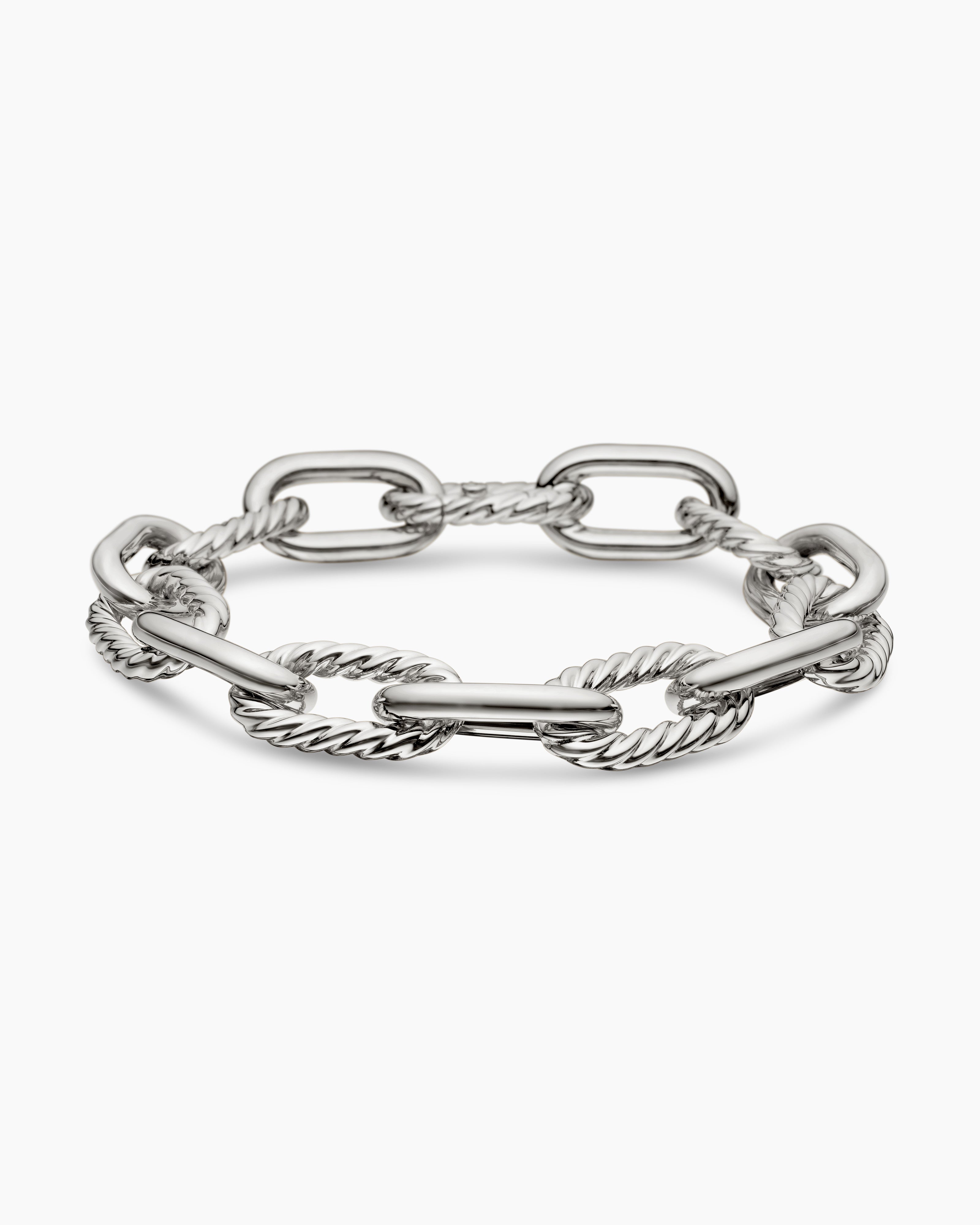 Bracelet cha&icirc;ne DY Madison en argent sterling, 11 mm femmes 