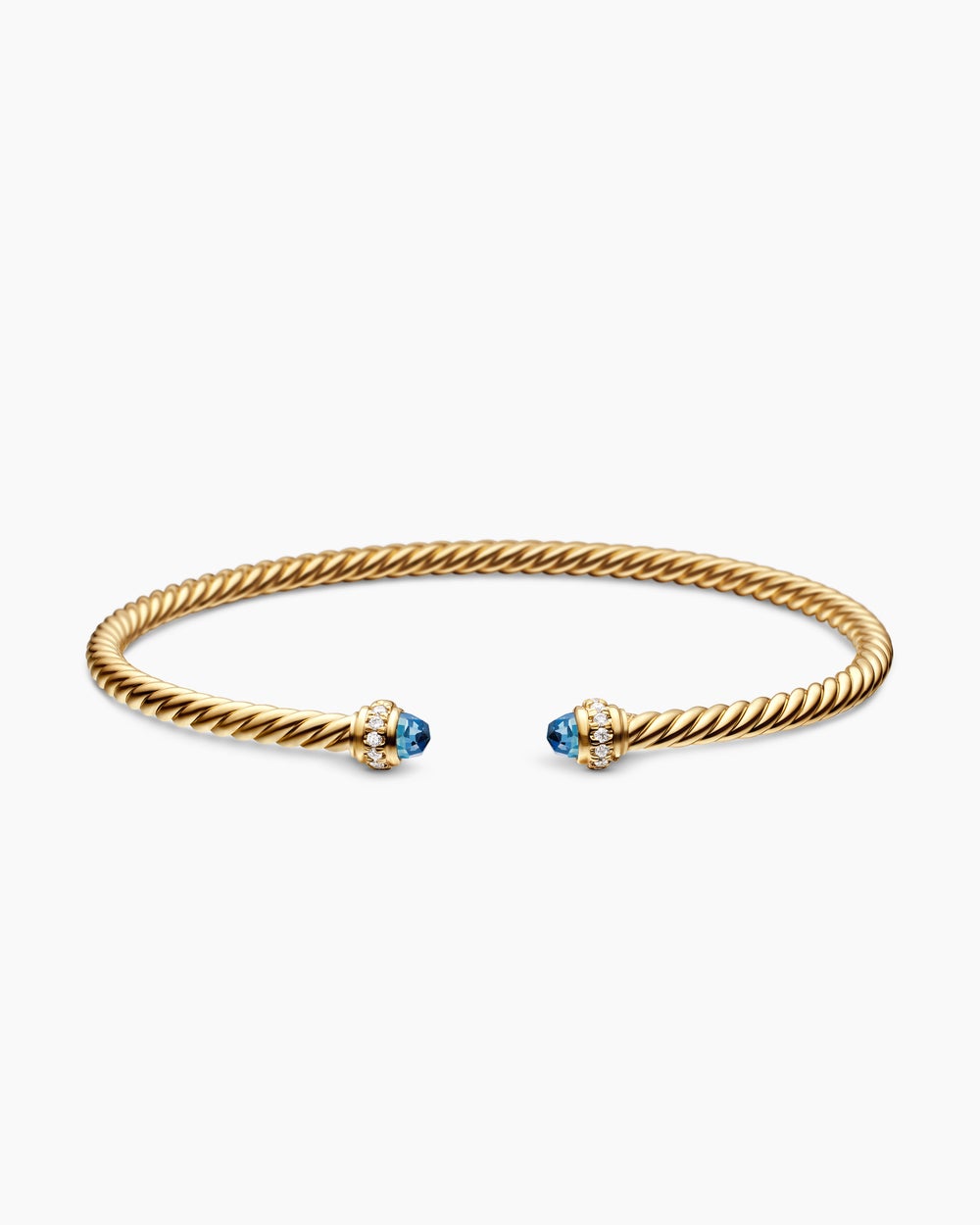 Womens Classic Cablespira Flex Bracelet in 18ct Yellow Gold with Diamonds, 3mm