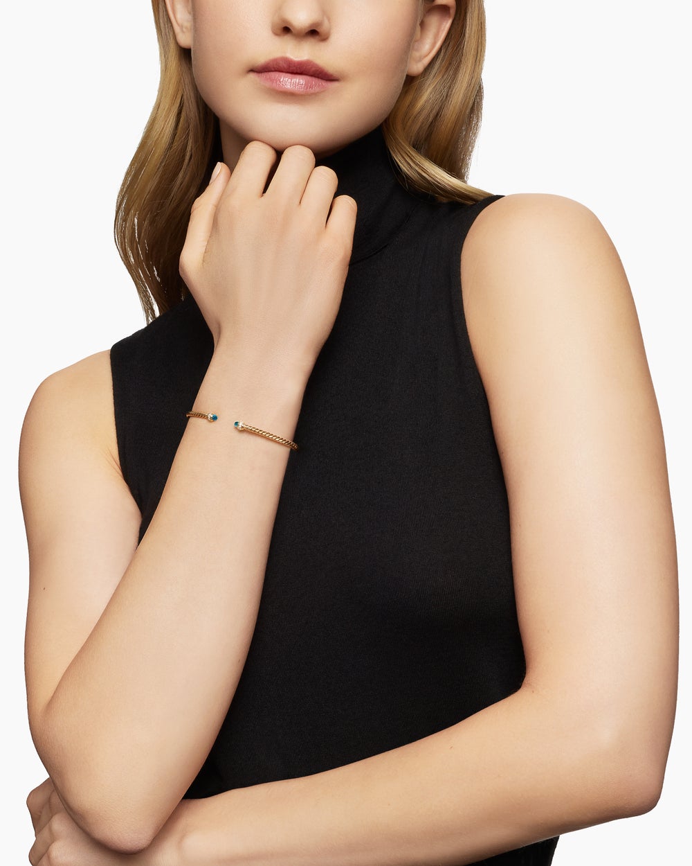 Womens Classic Cablespira Flex Bracelet in 18ct Yellow Gold with Diamonds, 3mm