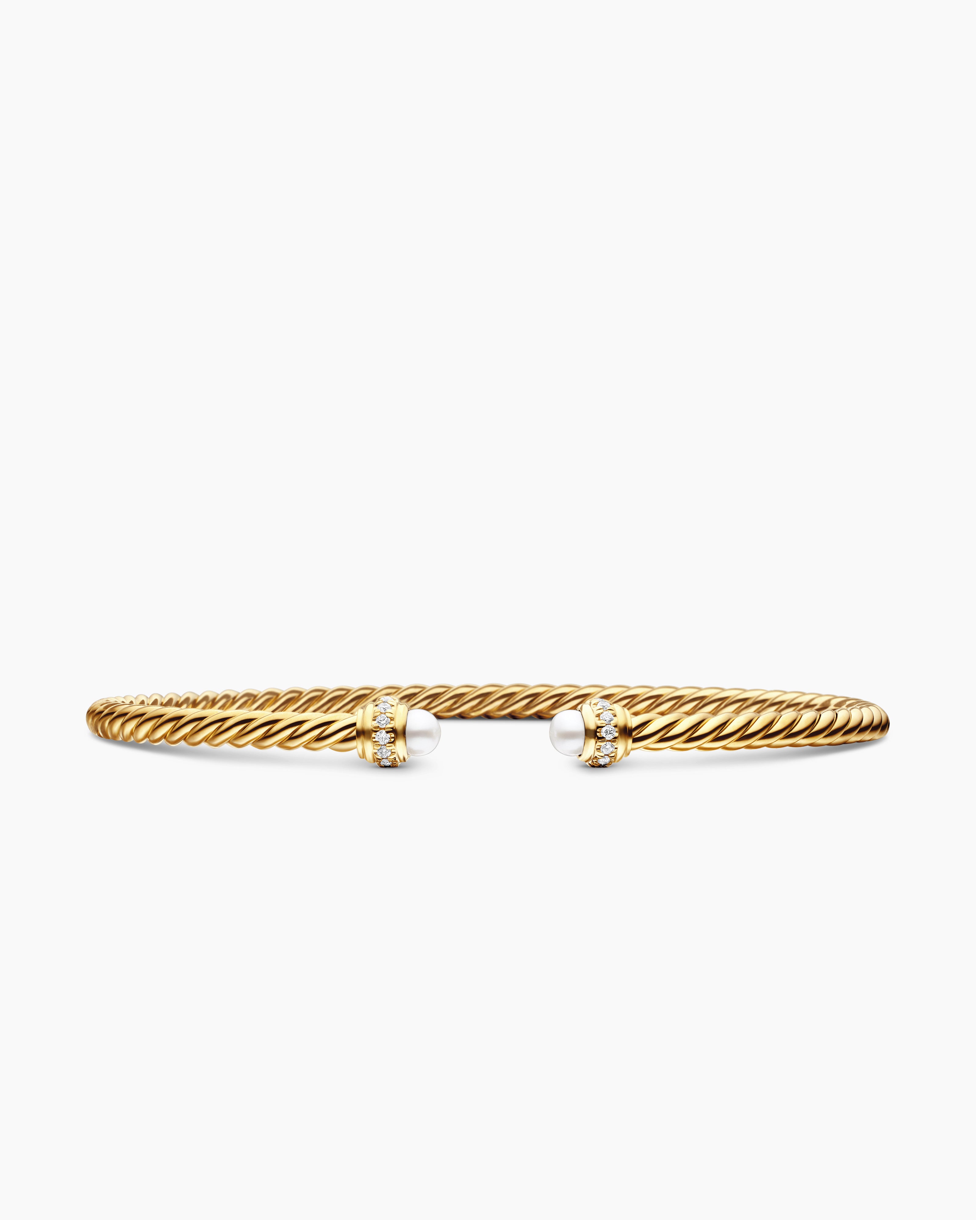 Bracelet Classic Cablespira Flex en or jaune 18 carats avec diamants, 3 mm femme 
