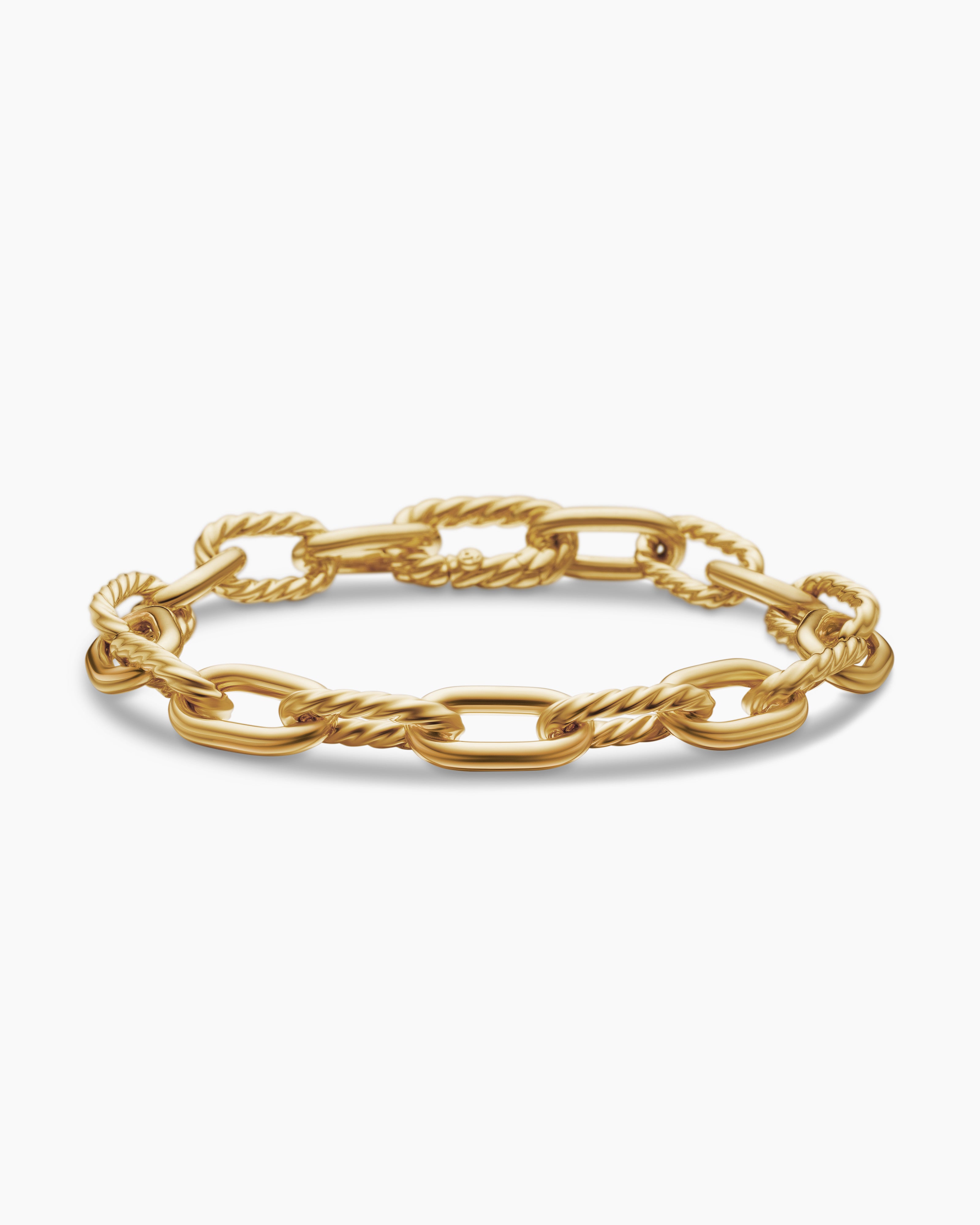 Womens DY Madison Chain Bracelet in 18K Yellow Gold, 8.5mm