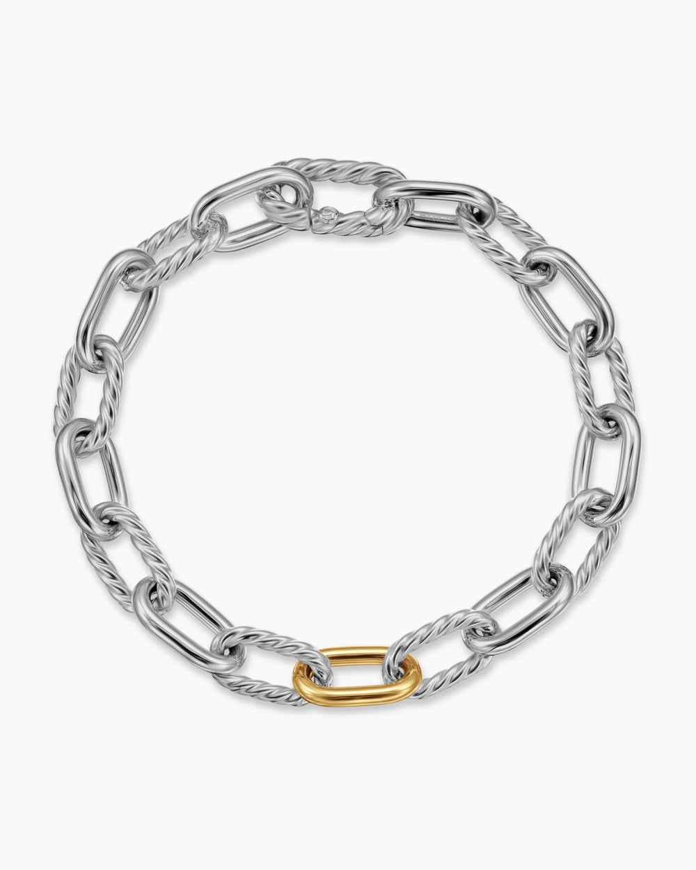 Bracelet chaîne DY Madison en argent sterling avec or jaune 18 carats, 8,5 mm femmes