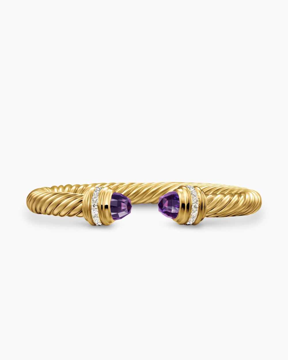 Womens Classic Cablespira Flex Bracelet in 18K Yellow Gold with Diamonds, 7mm