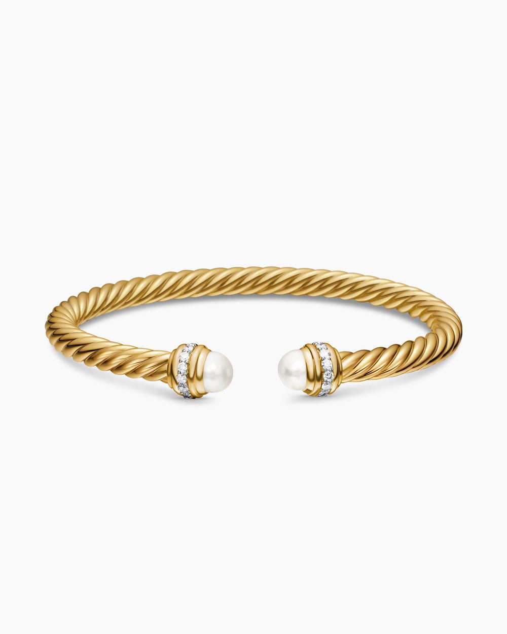 Womens Classic Cablespira Flex Bracelet in 18K Yellow Gold with Diamonds, 5mm