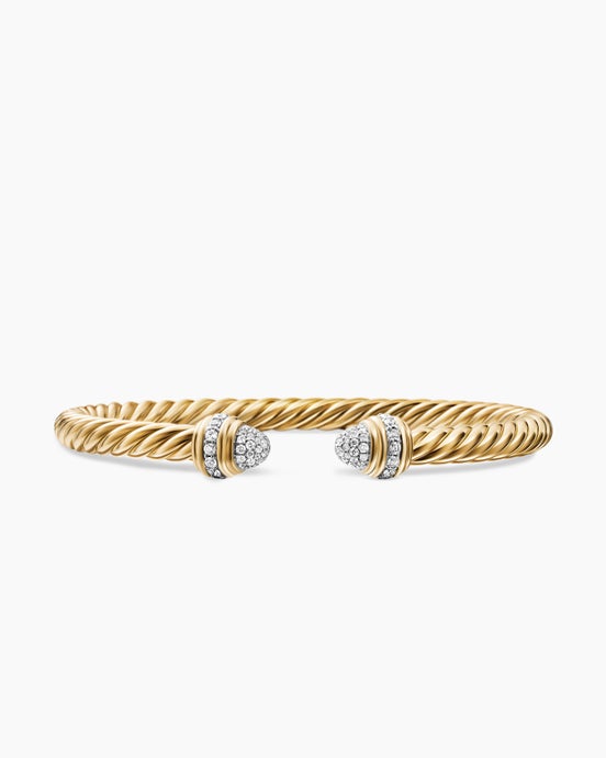 Bracelet Classic Cablespira® Flex en or jaune 18 carats avec diamants, 5 mm