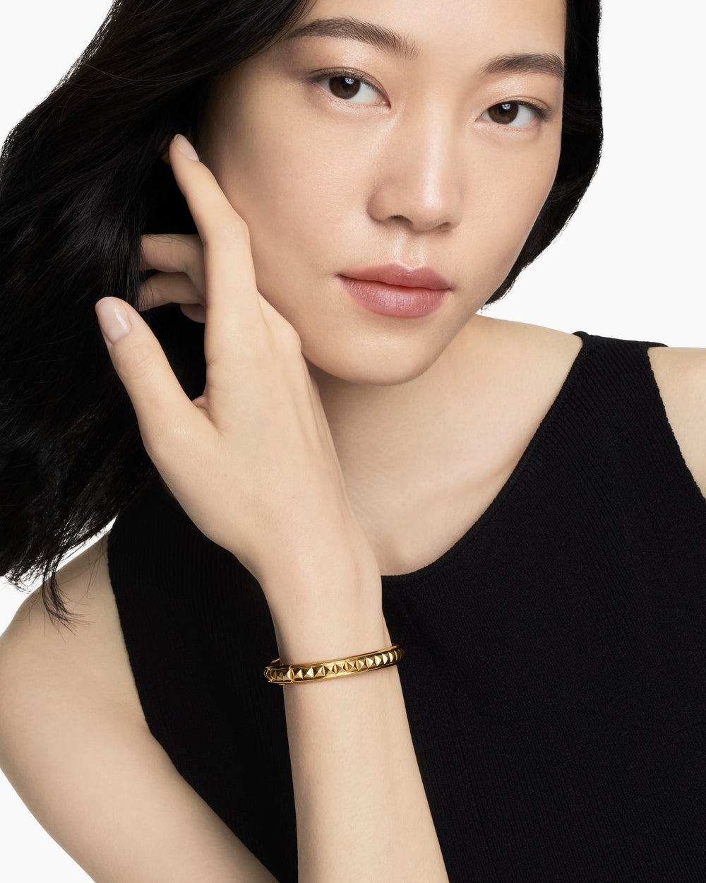 Womens Modern Renaissance® Pyramid Bracelet in 18K Yellow Gold, 8mm