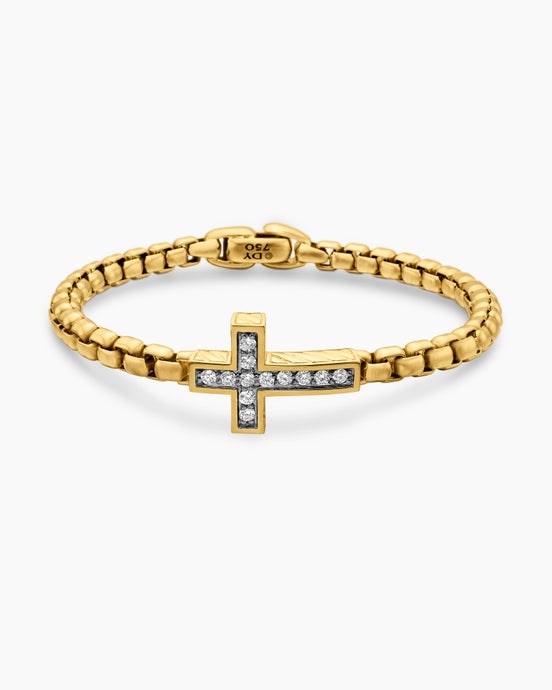 Bracelet à pavé entrelacé en or jaune 18 carats, 5 mm