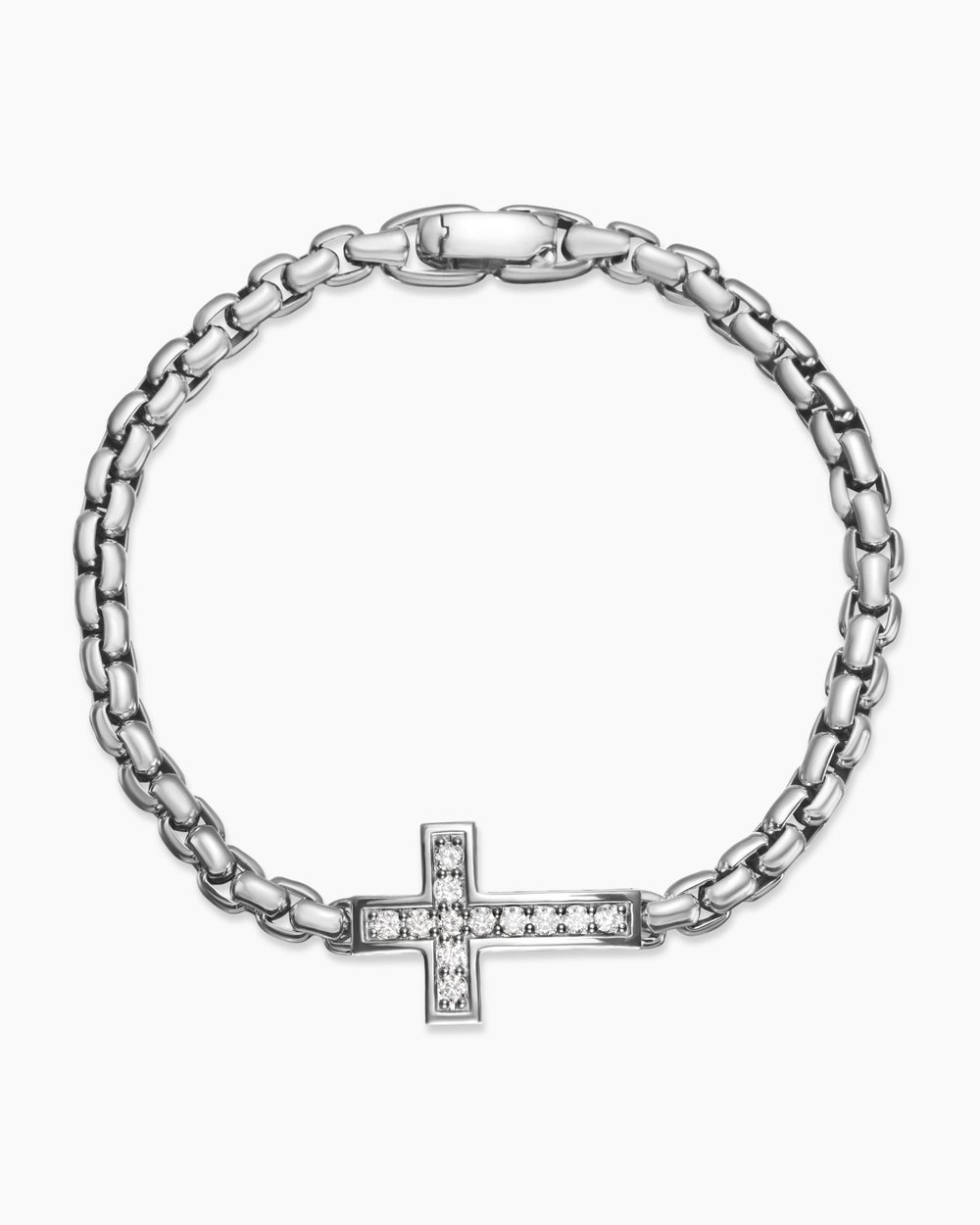 Bracelet à motif intercalé avec croix en argent sterling, 5 mm hommes