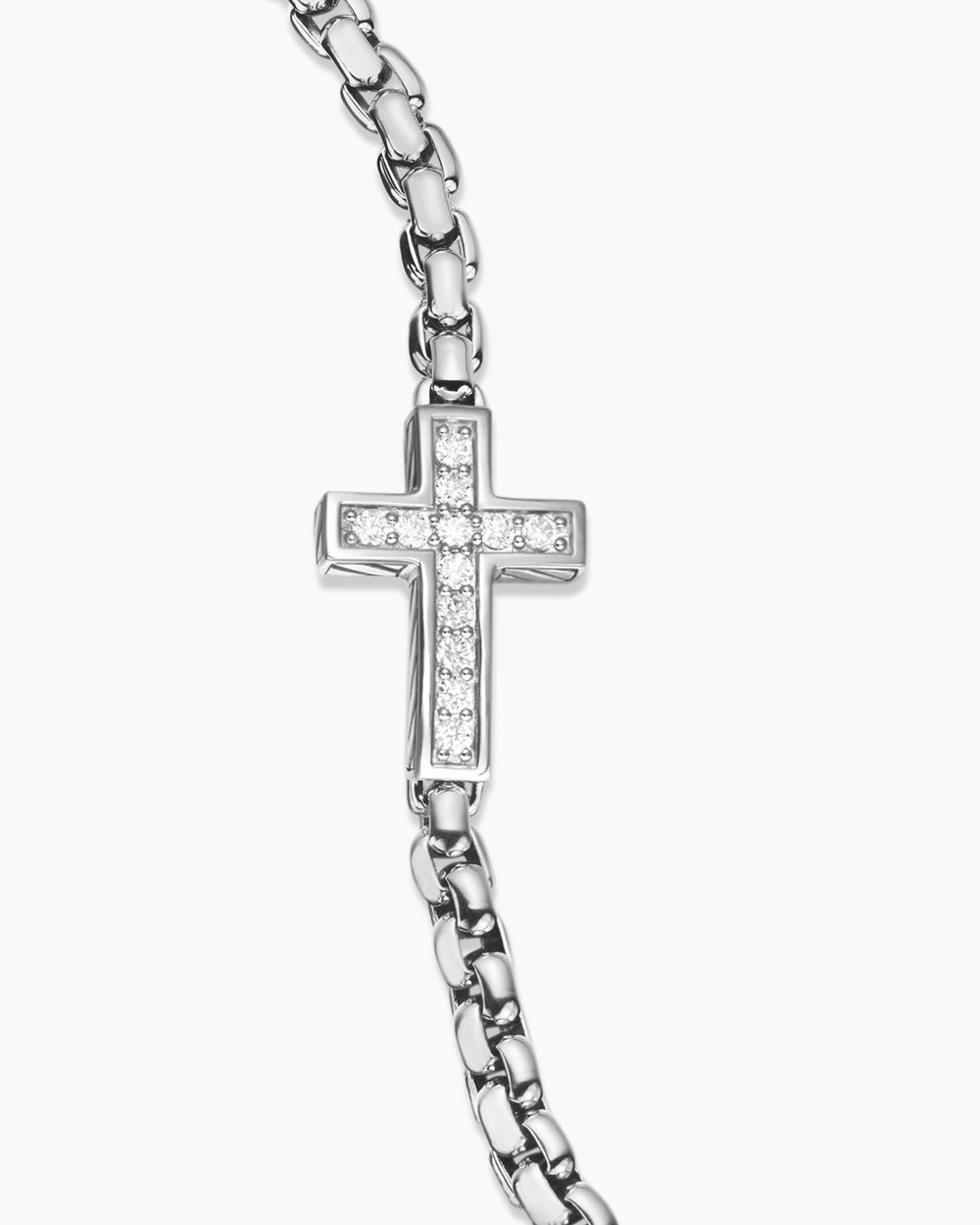 Bracelet à motif intercalé avec croix en argent sterling, 5 mm hommes
