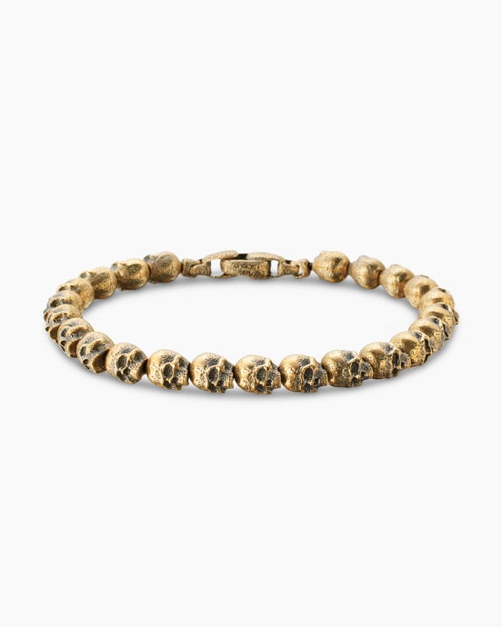 Memento Mori Skull Bracelet in 18K Yellow Gold, 6mm