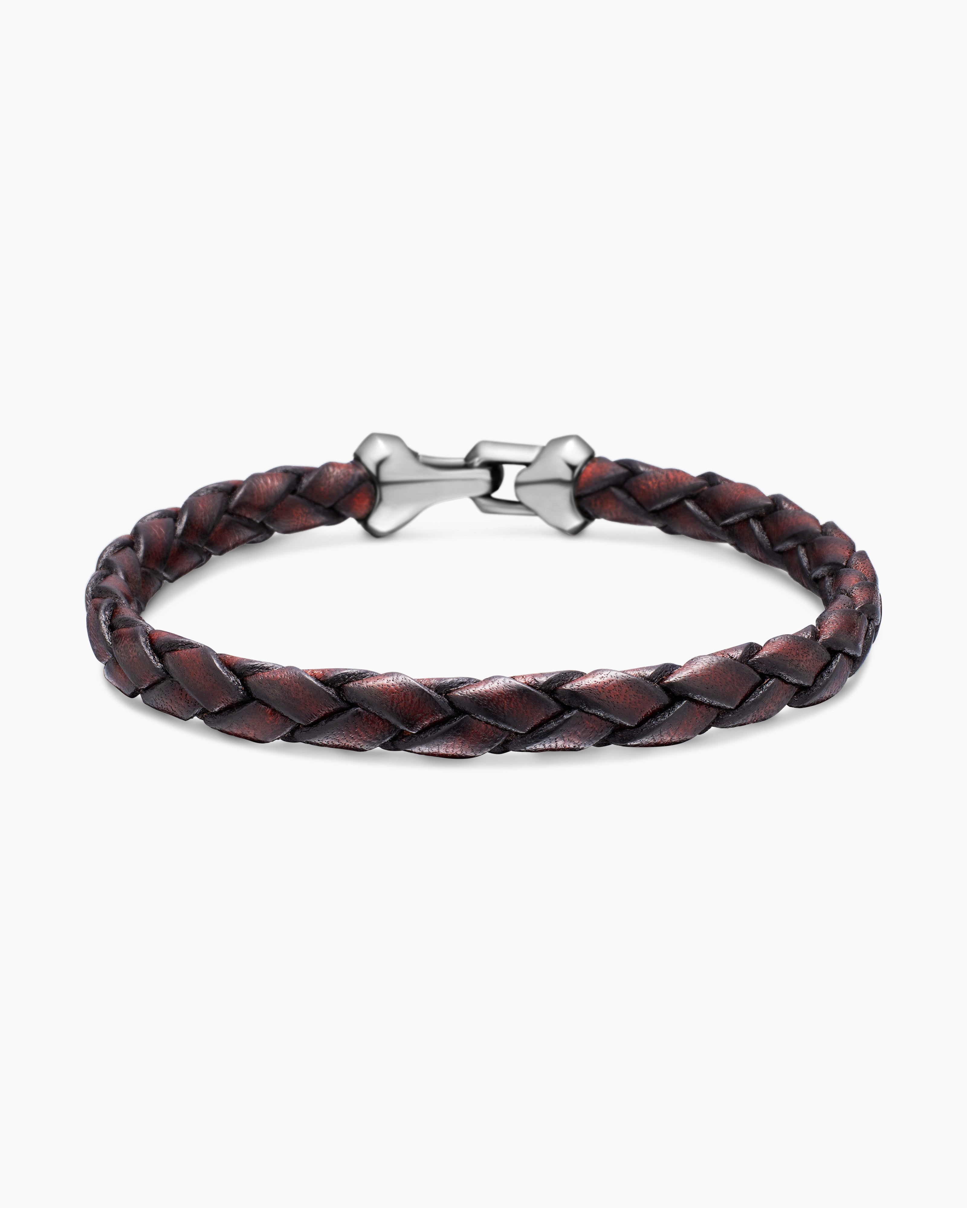 Bracelet en cuir Armory avec argent sterling, 10,7 mm hommes 