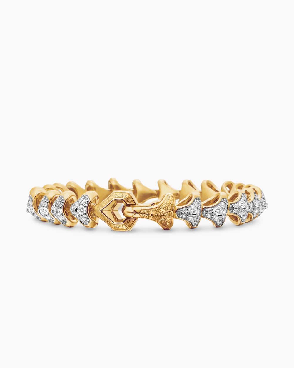 Mens Armory Link Bracelet in 18K Yellow Gold, 9.5mm