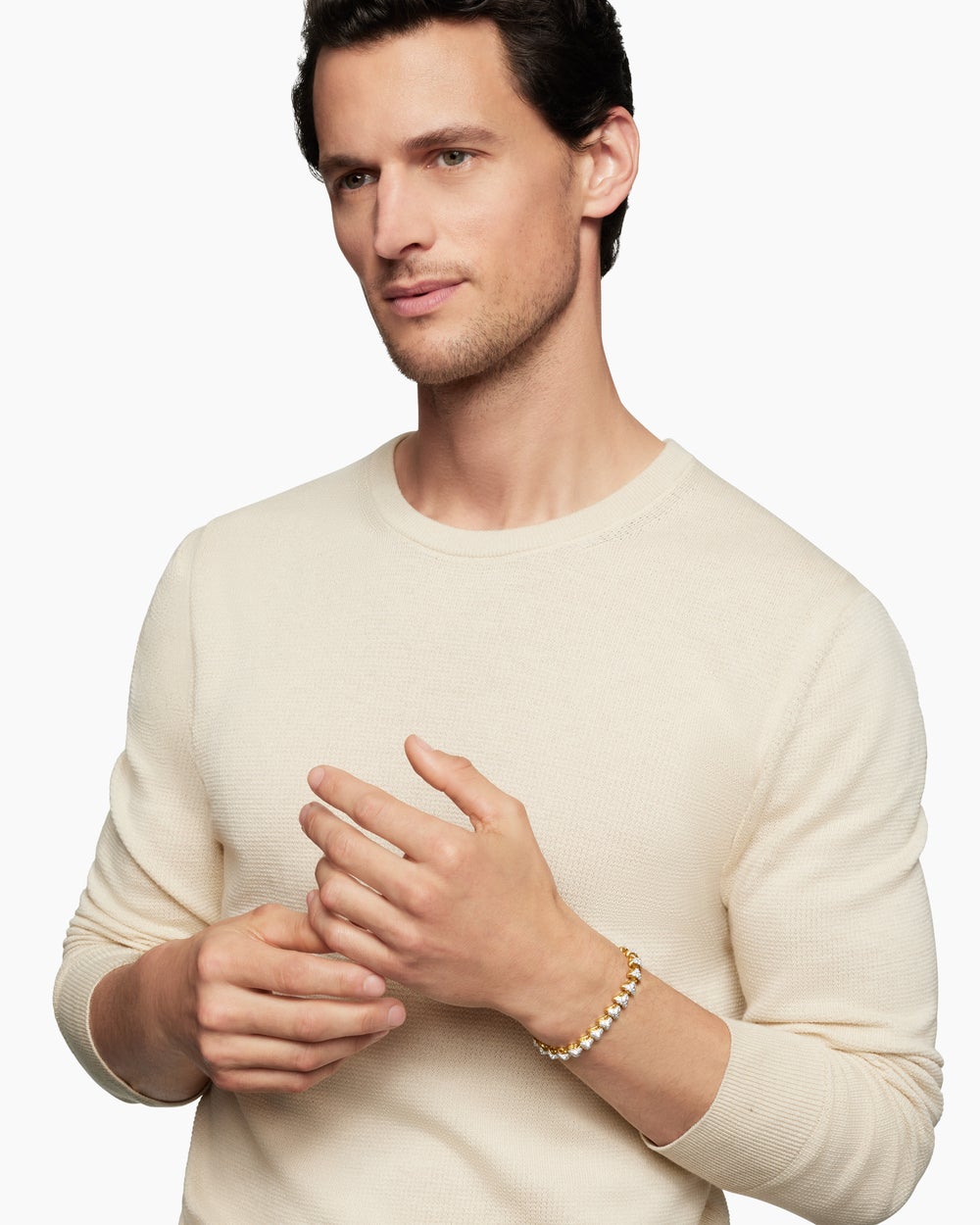 Mens Armory Link Bracelet in 18K Yellow Gold, 9.5mm