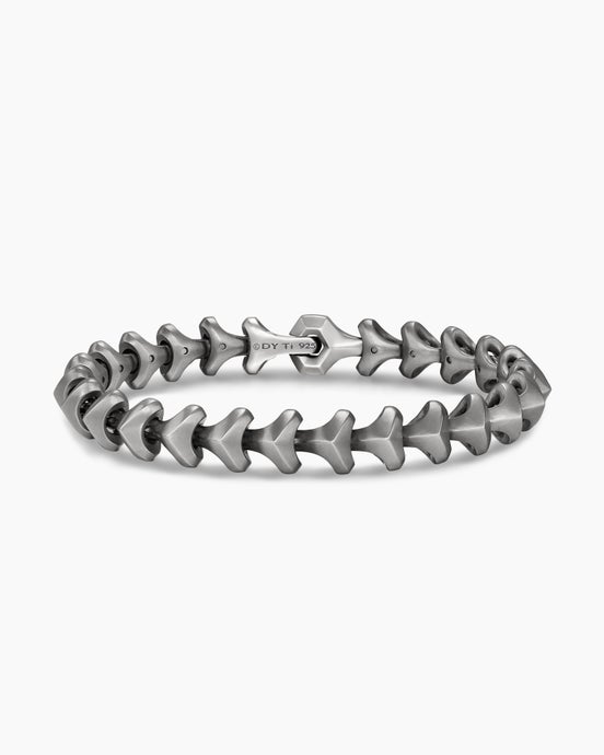 Armory® Link Bracelet in Anthracite Titanium with Sterling Silver, 9.5mm