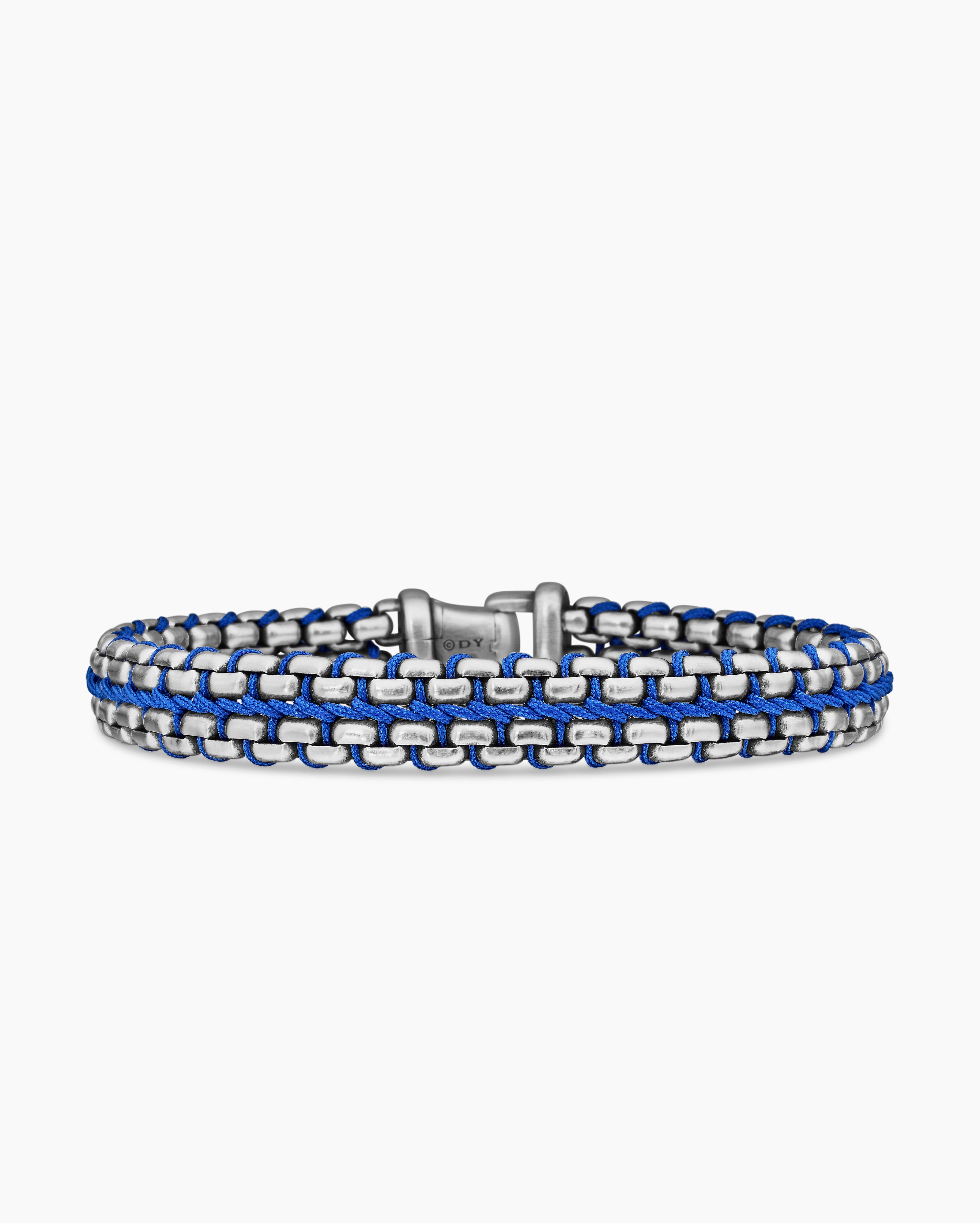 Bracelet Box Chain tiss&eacute; en argent sterling, 12 mm hommes 
