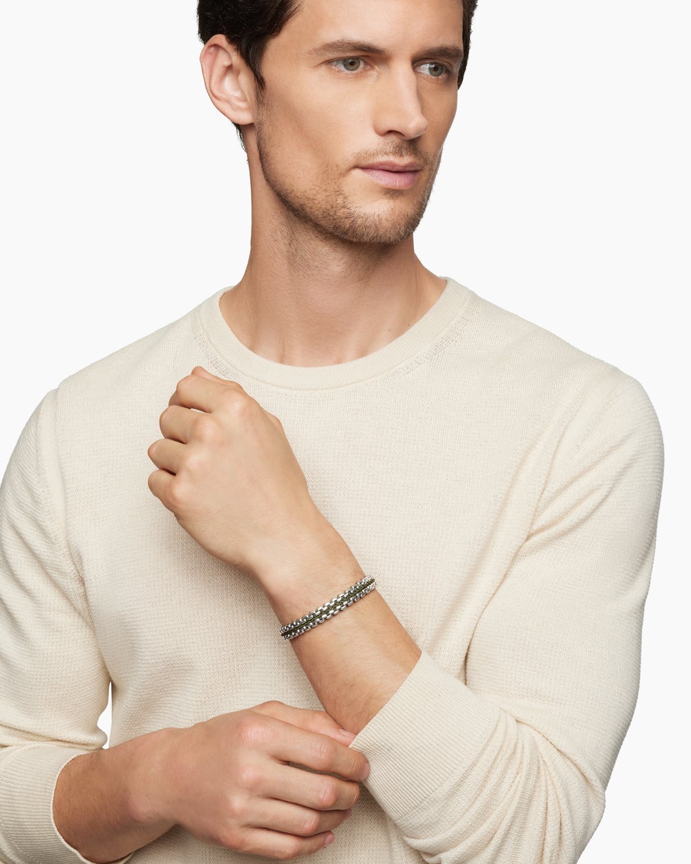 Bracelet Box Chain tissé en argent sterling, 12 mm hommes