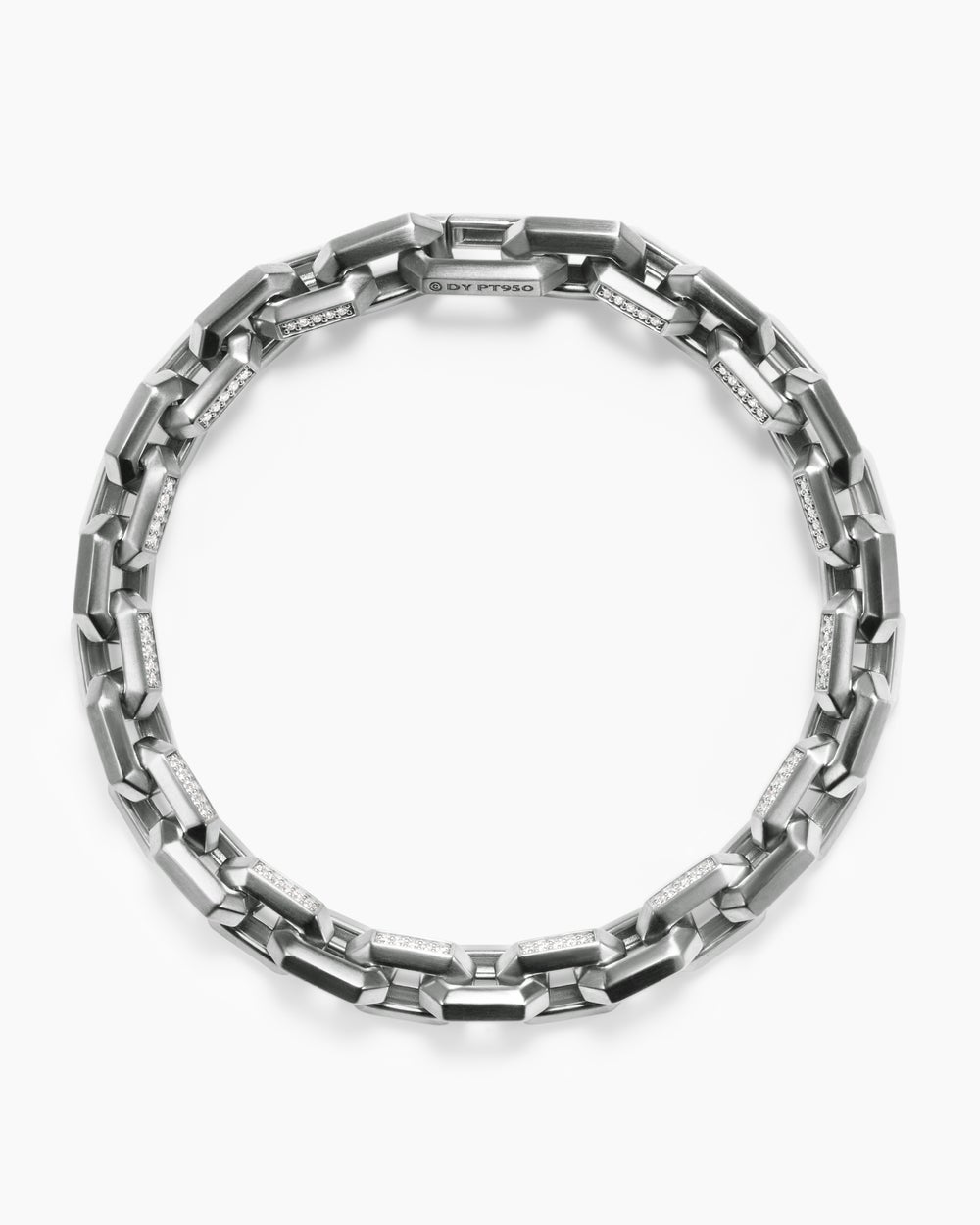 Mens Streamline® Heirloom Chain Link Bracelet in Platinum with Diamonds, 7.5mm