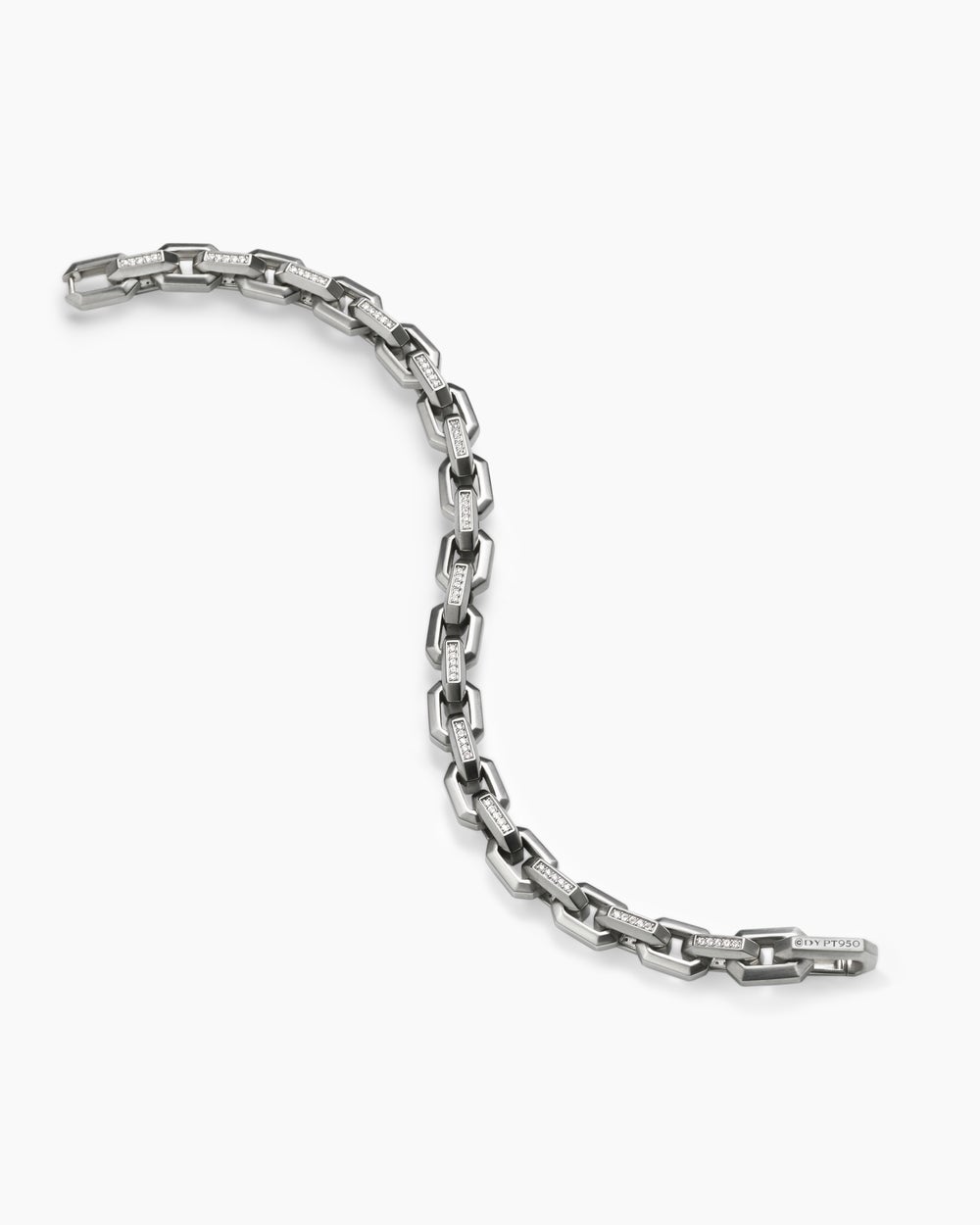 Mens Streamline® Heirloom Chain Link Bracelet in Platinum with Diamonds, 7.5mm