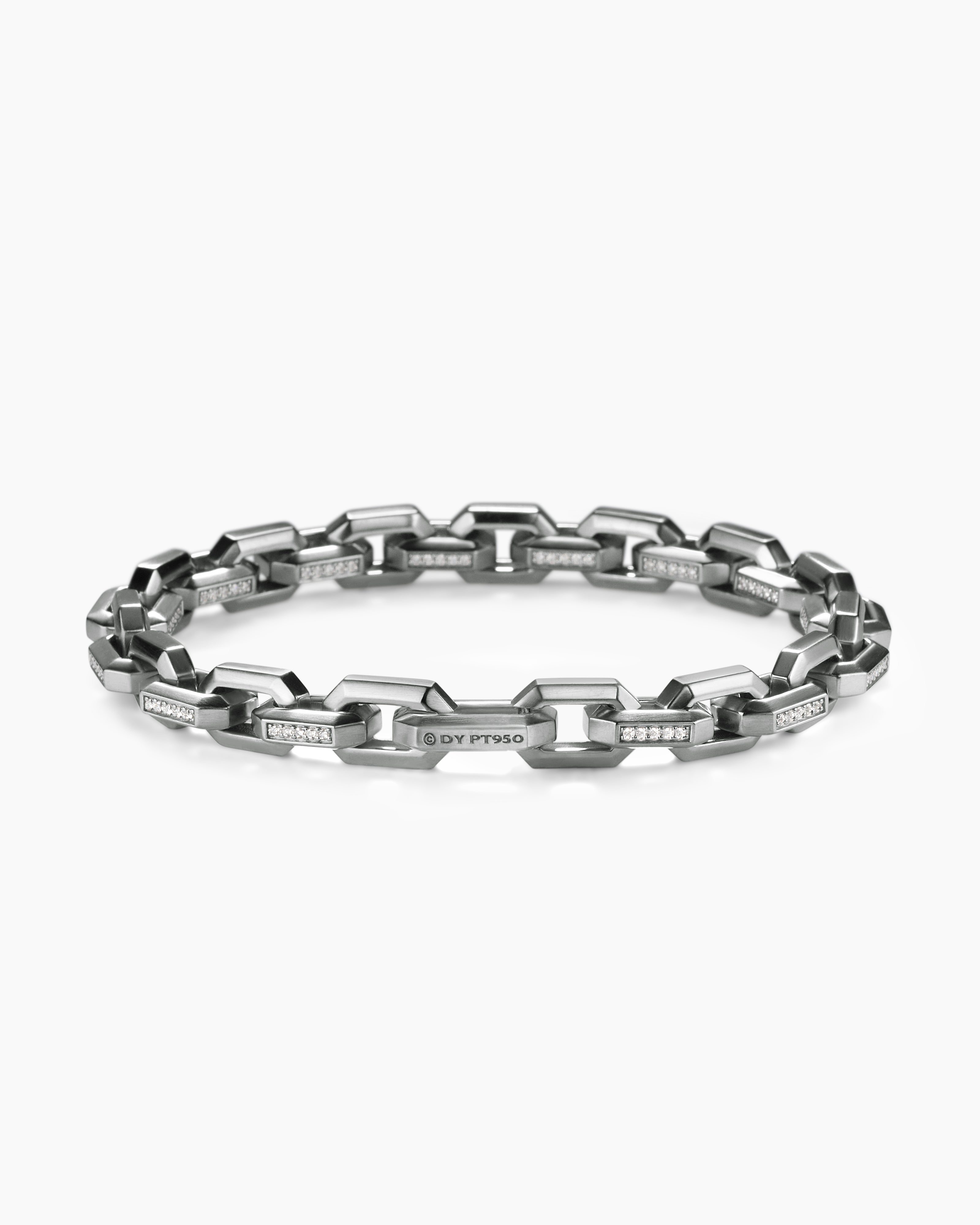 Mens Streamline Heirloom Chain Link Bracelet in Platinum, 7.5mm