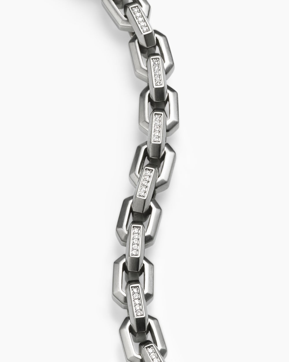 Mens Streamline® Heirloom Chain Link Bracelet in Platinum with Diamonds, 7.5mm
