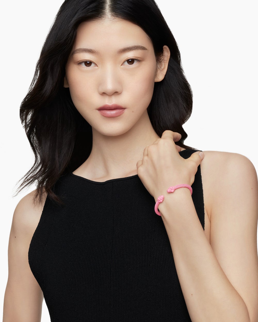 Womens Renaissance® Classic Cable Bracelet in Pink Aluminum, 5mm