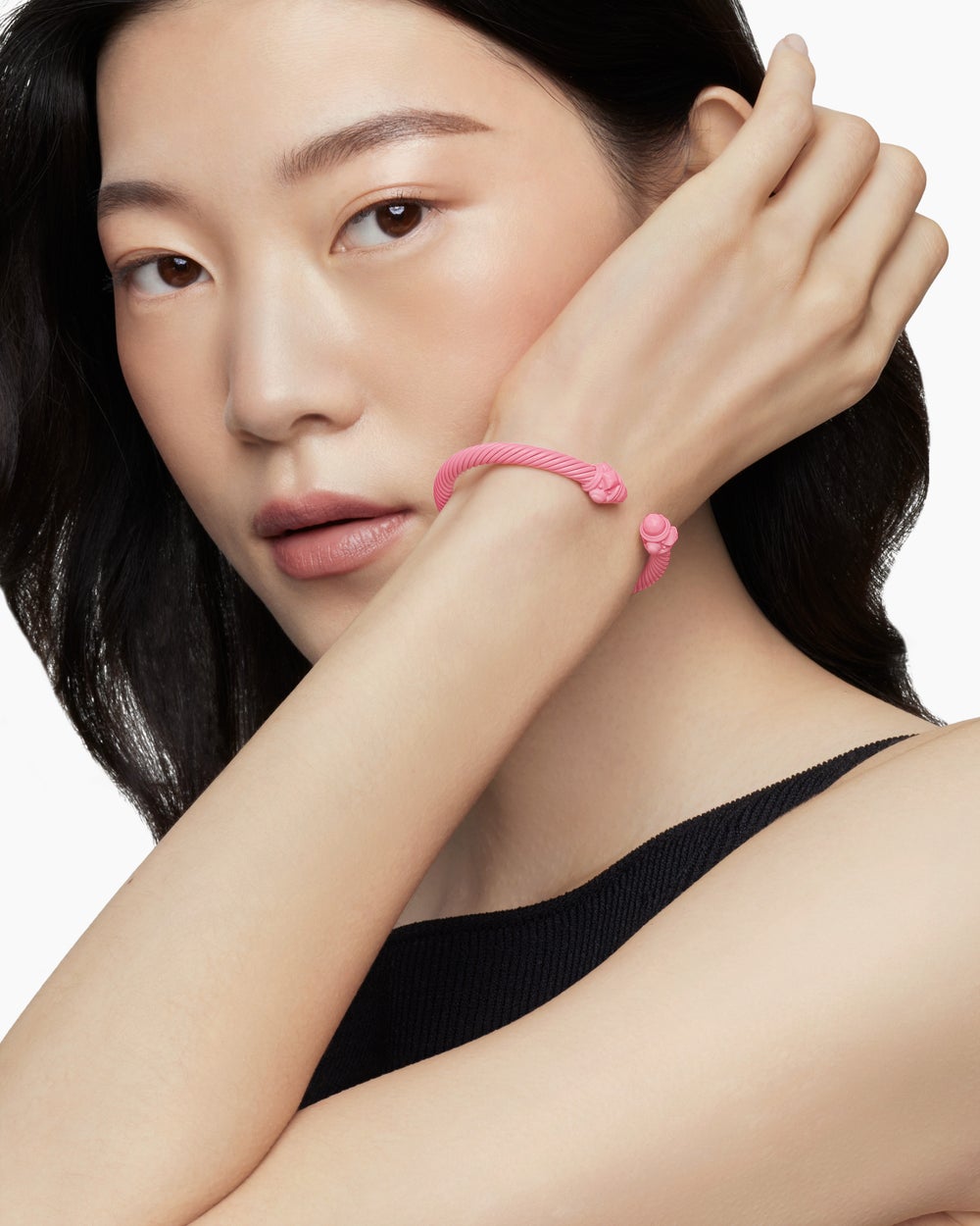 Womens Renaissance® Classic Cable Bracelet in Pink Aluminum, 5mm