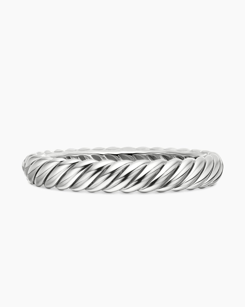 Womens Sculpted Cable Bracelet in Sterling Silver, 10mm