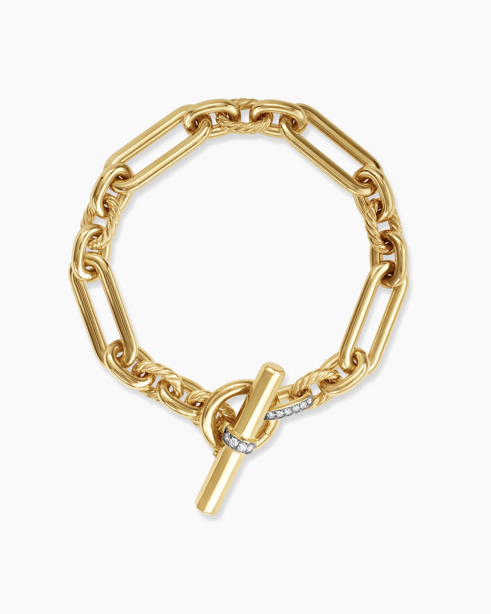 Womens Lexington Chain Bracelet in 18ct Yellow Gold with Diamonds, 9.8mm