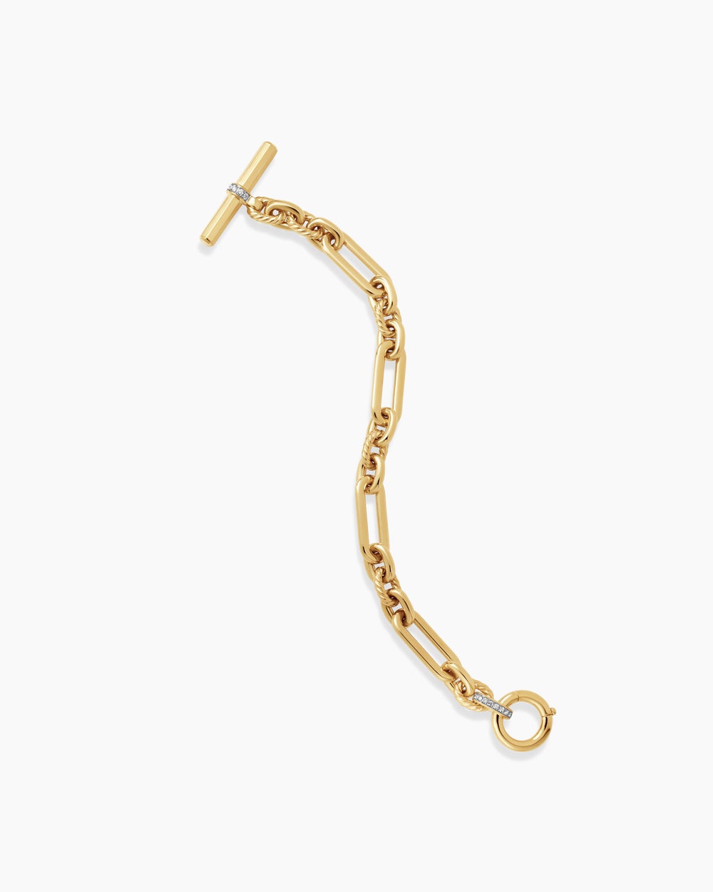 Womens Lexington Chain Bracelet in 18ct Yellow Gold with Diamonds, 9.8mm