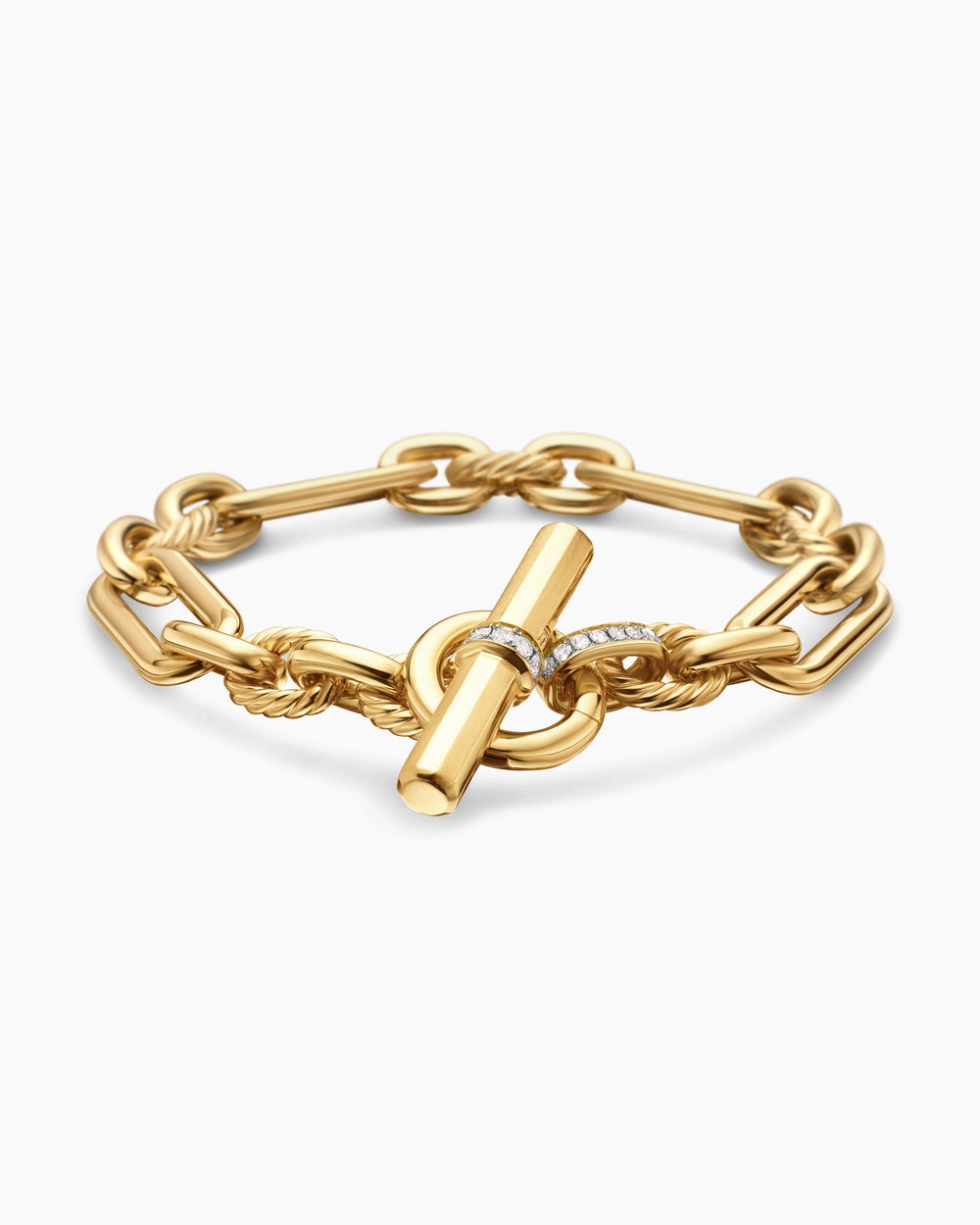 Womens Lexington Chain Bracelet in 18ct Yellow Gold with Diamonds, 9.8mm
