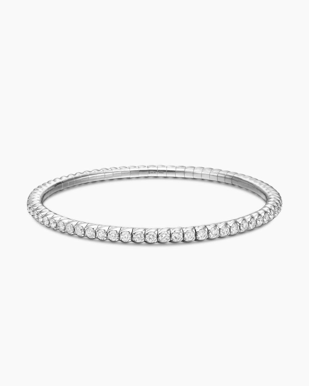 Womens Pavé Stretch Bracelet in 18K White Gold, 3mm