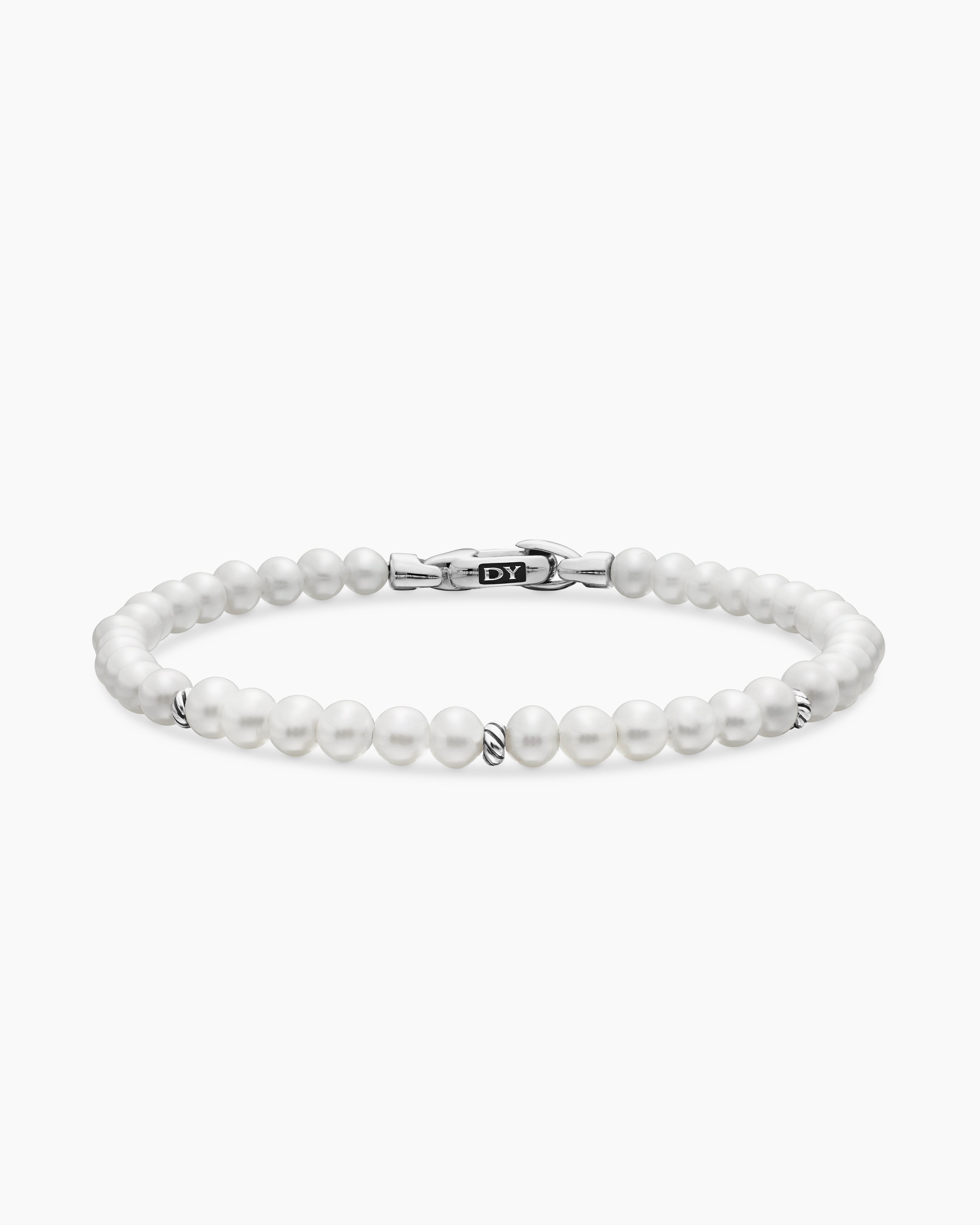 Womens Bijoux Spiritual Beads Bracelet in Sterling Silver, 4mm
