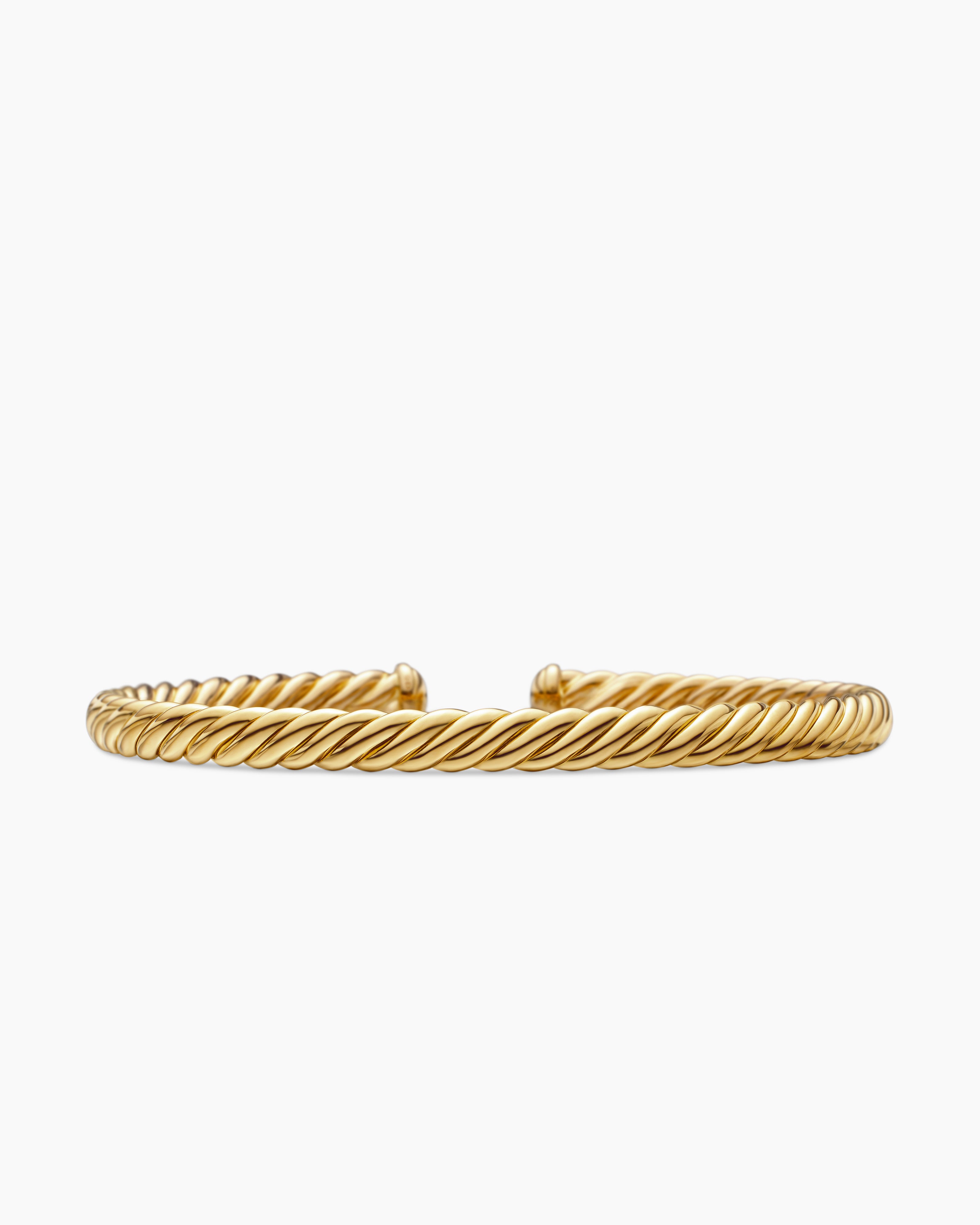 Womens Modern Oval Cablespira&reg; Bracelet in 18K Yellow Gold, 4.5mm