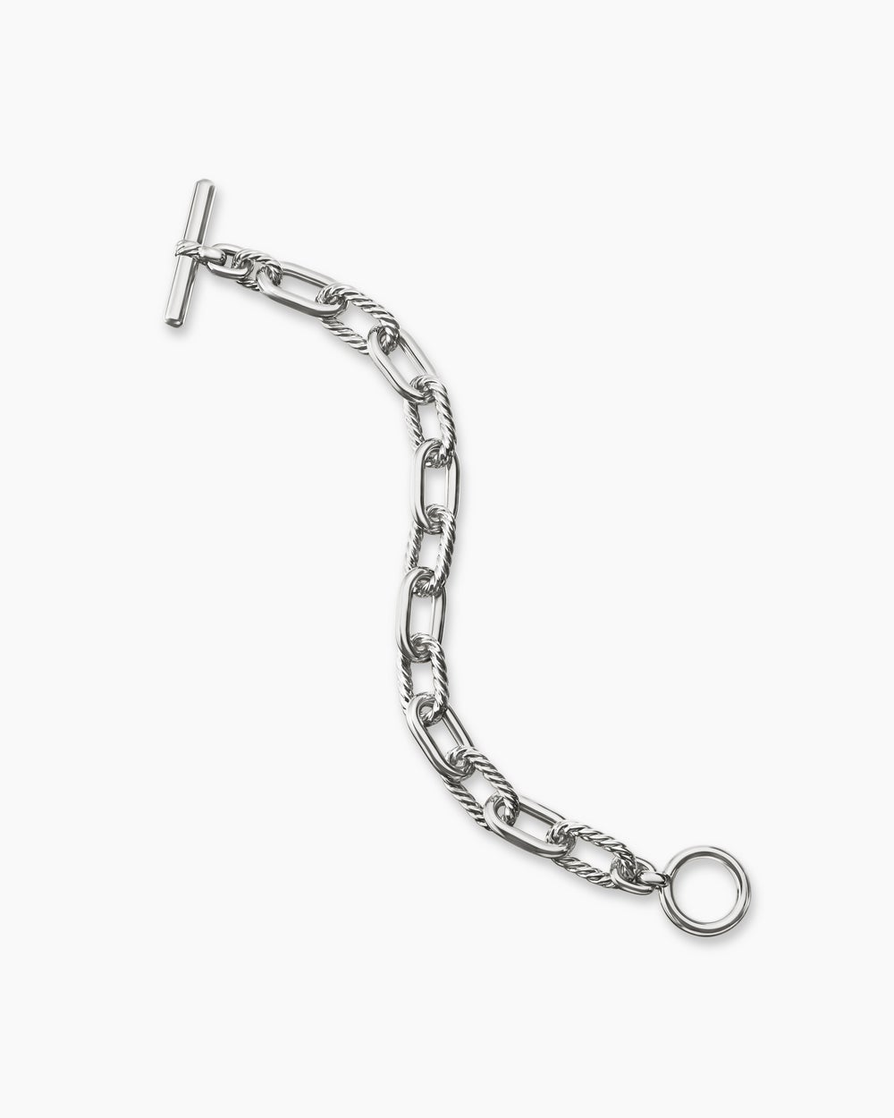 Bracelet chaîne à fermoir en T DY Madison en argent sterling, 11 mm pour femmes