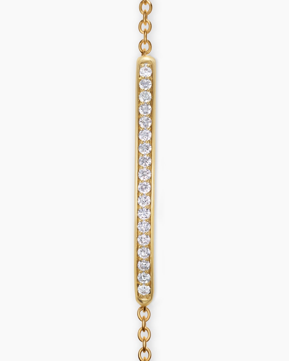 Bracelet barre pavé de petite taille en or jaune 18 carats avec diamants, 1,7 mm femme