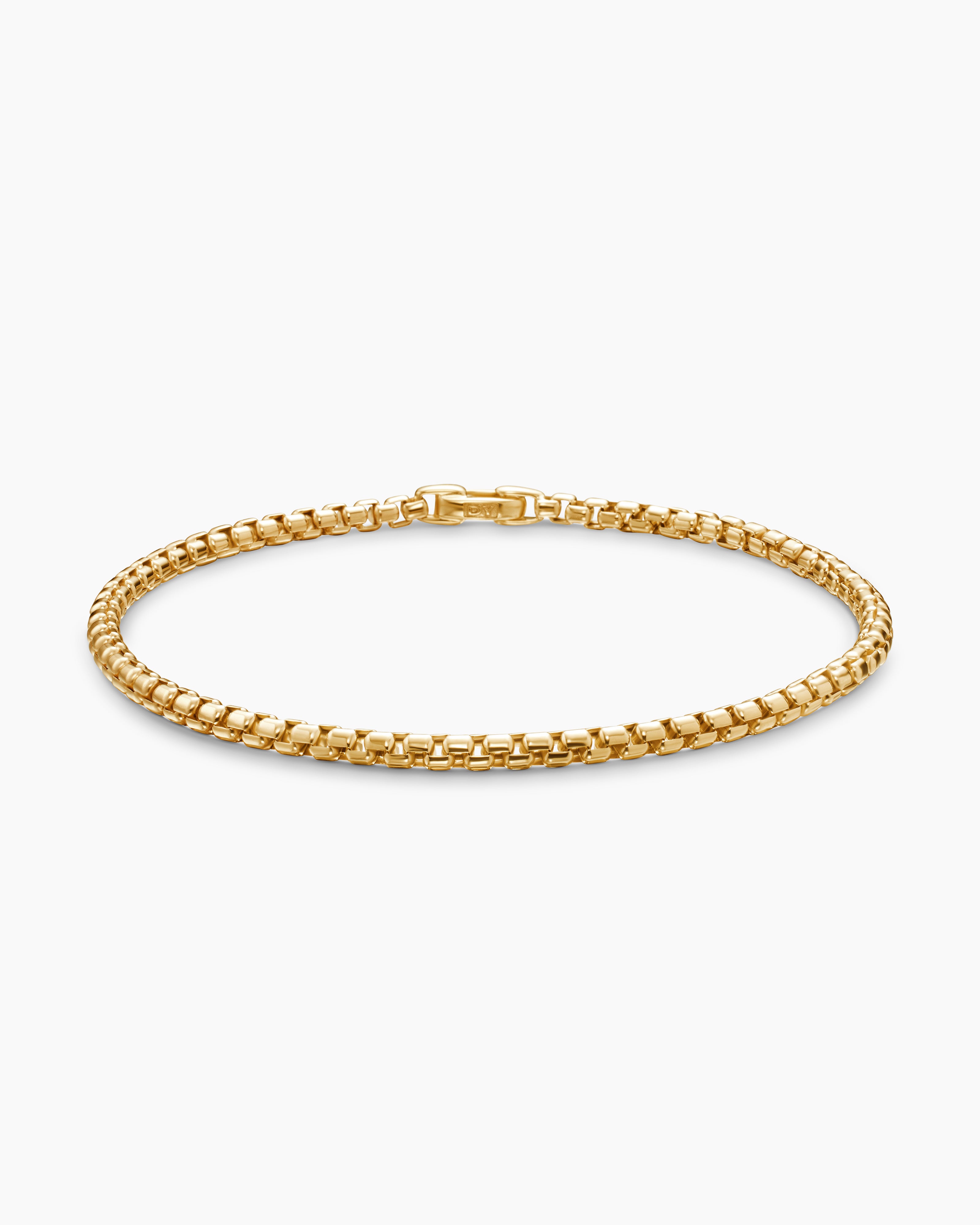 Womens DY Bel Aire Box Chain Bracelet in 18K Yellow Gold, 2.7mm