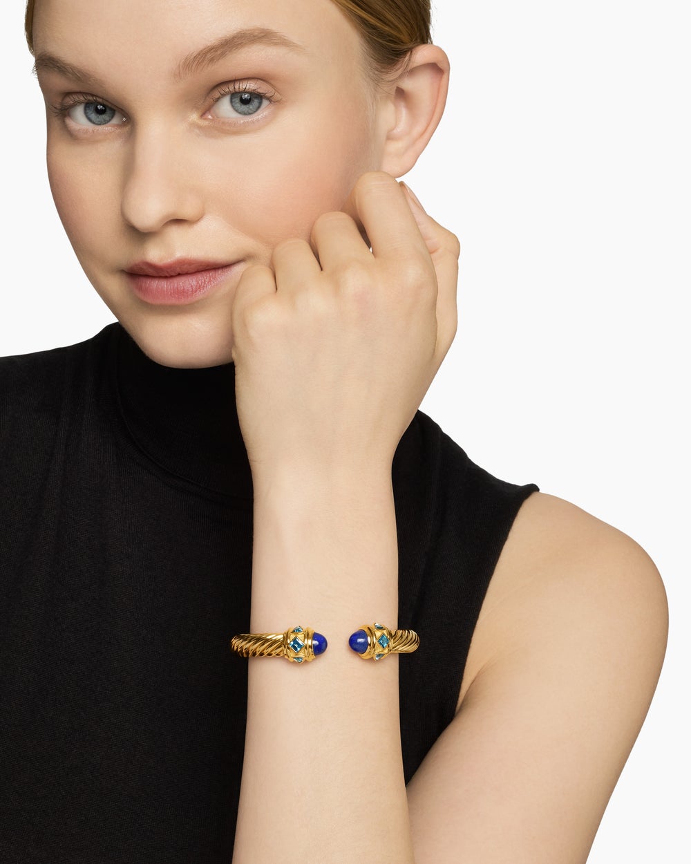Womens Renaissance Cablespira Flex Bracelet in 18K Yellow Gold, 9mm