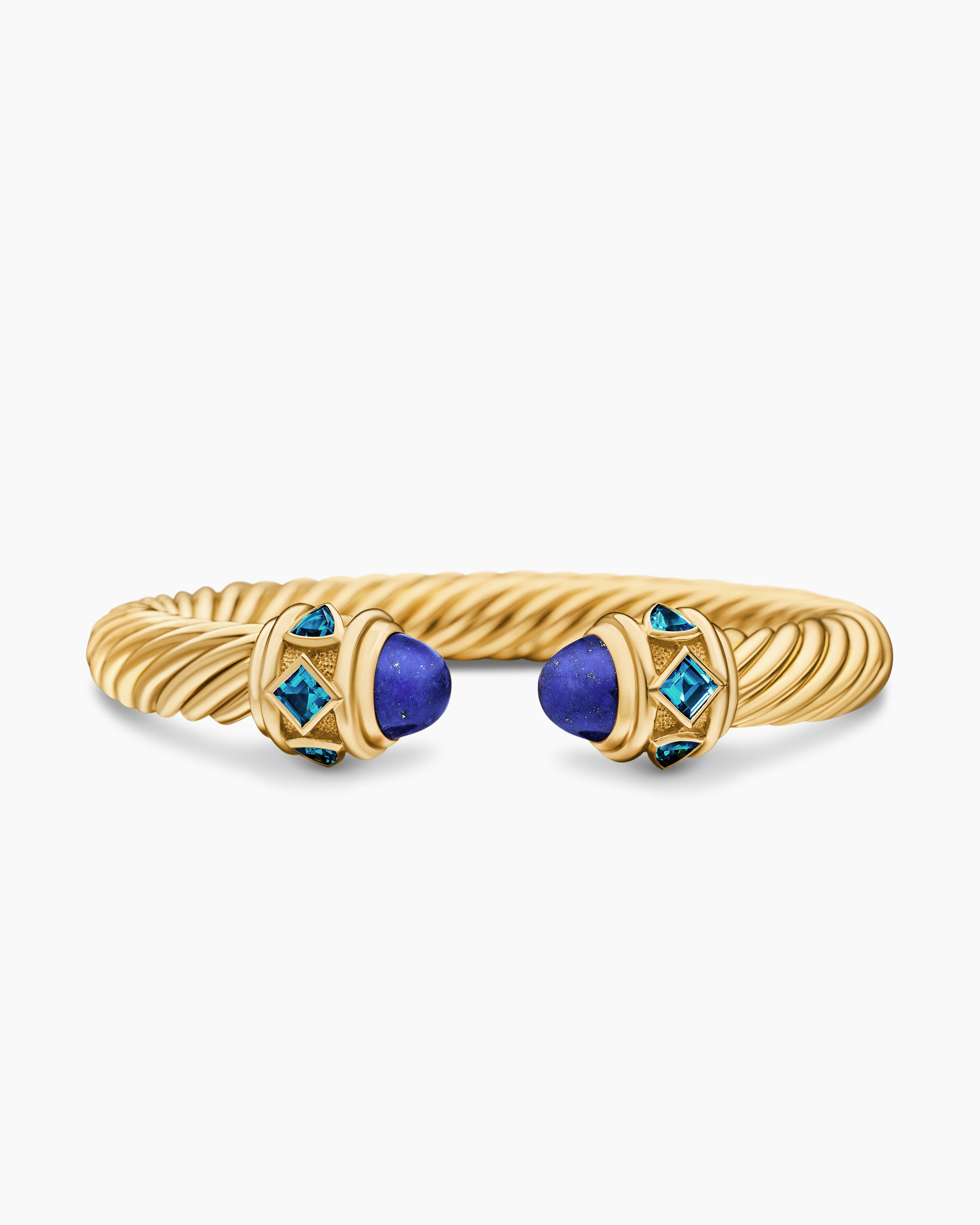 Womens Renaissance Cablespira Flex Bracelet in 18K Yellow Gold, 9mm