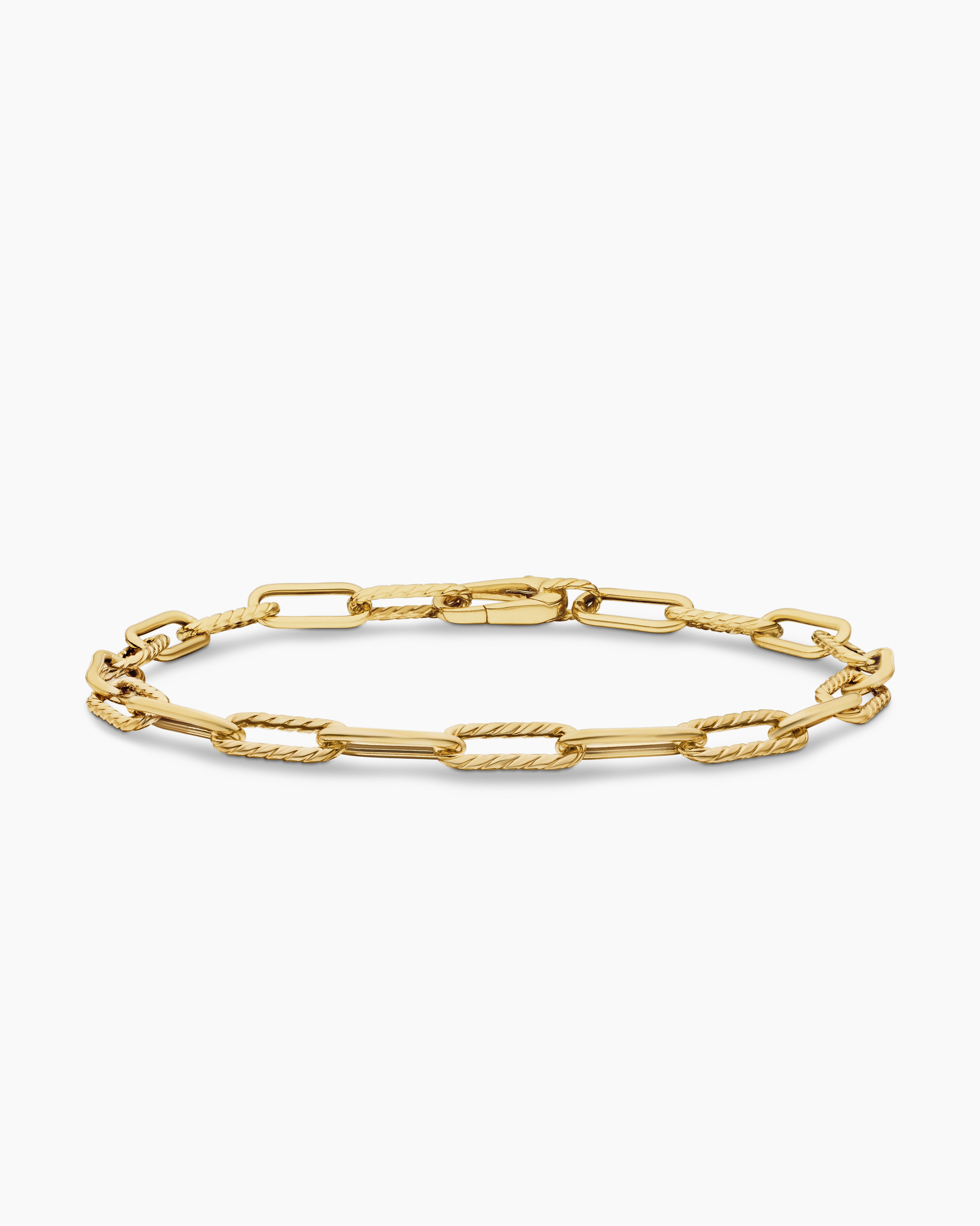 Bracelet cha&icirc;ne DY Madison en or jaune 18 carats, 4 mm femmes 