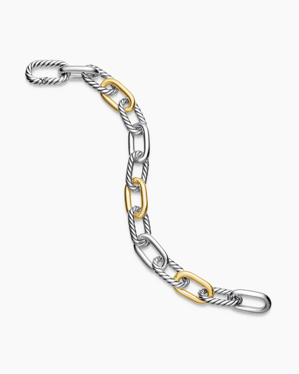 Bracelet chaîne DY Madison en argent sterling avec or jaune 18 carats, 11 mm femmes