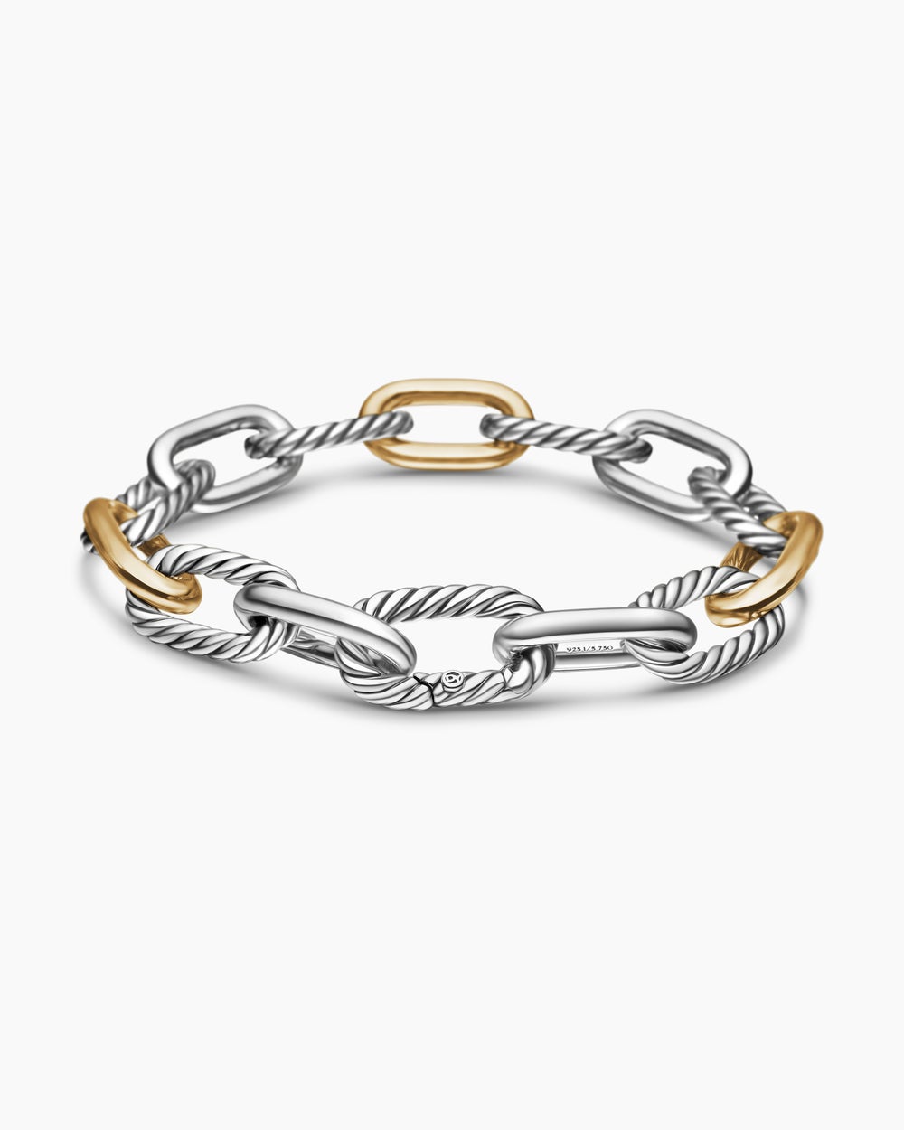 Bracelet chaîne DY Madison en argent sterling avec or jaune 18 carats, 11 mm femmes