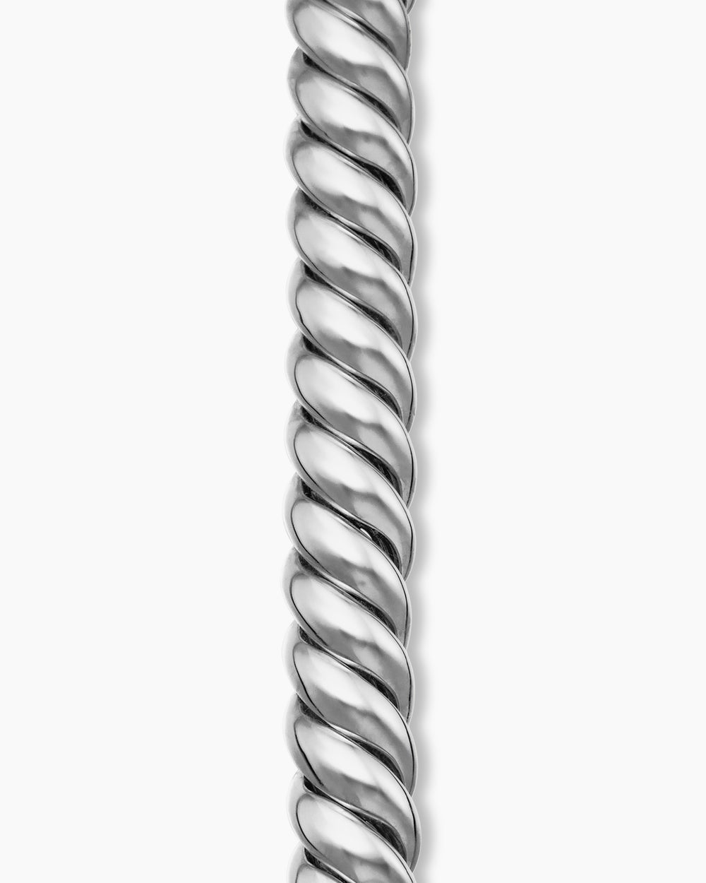Womens Sculpted Cable Bracelet in Sterling Silver, 8.5mm