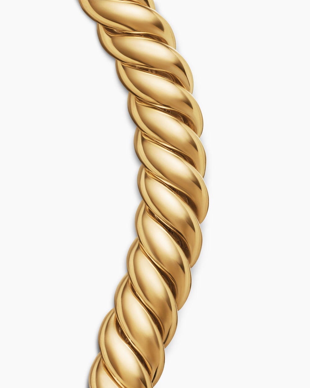 Womens Sculpted Cable Triple Wrap Bracelet in 18K Yellow Gold, 8.5mm