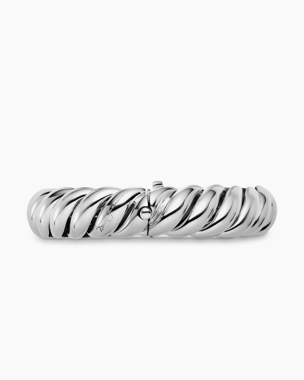 Womens Sculpted Cable Bracelet in Sterling Silver, 14mm