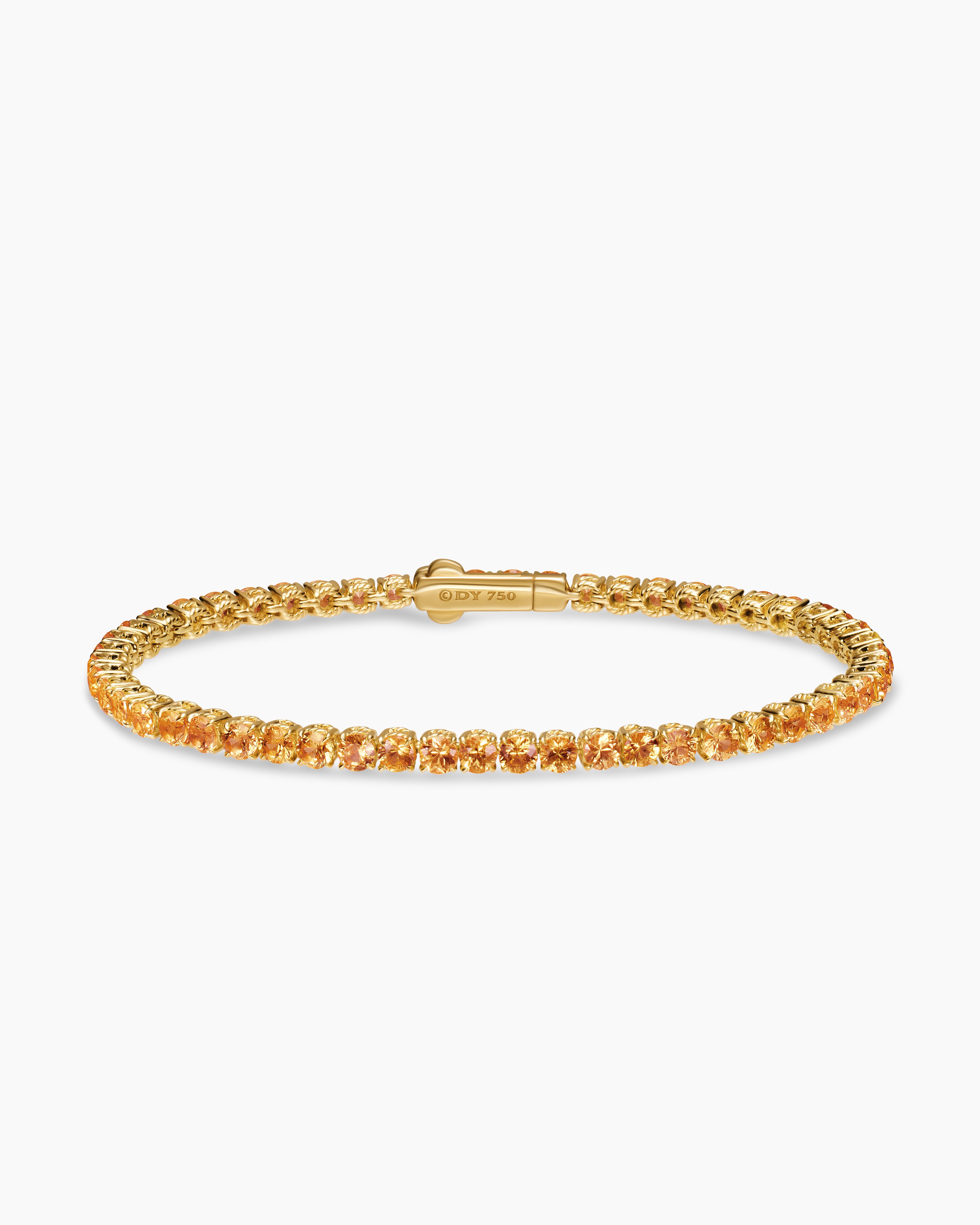 Womens Tennis Bracelet in 18K Yellow Gold, 3mm