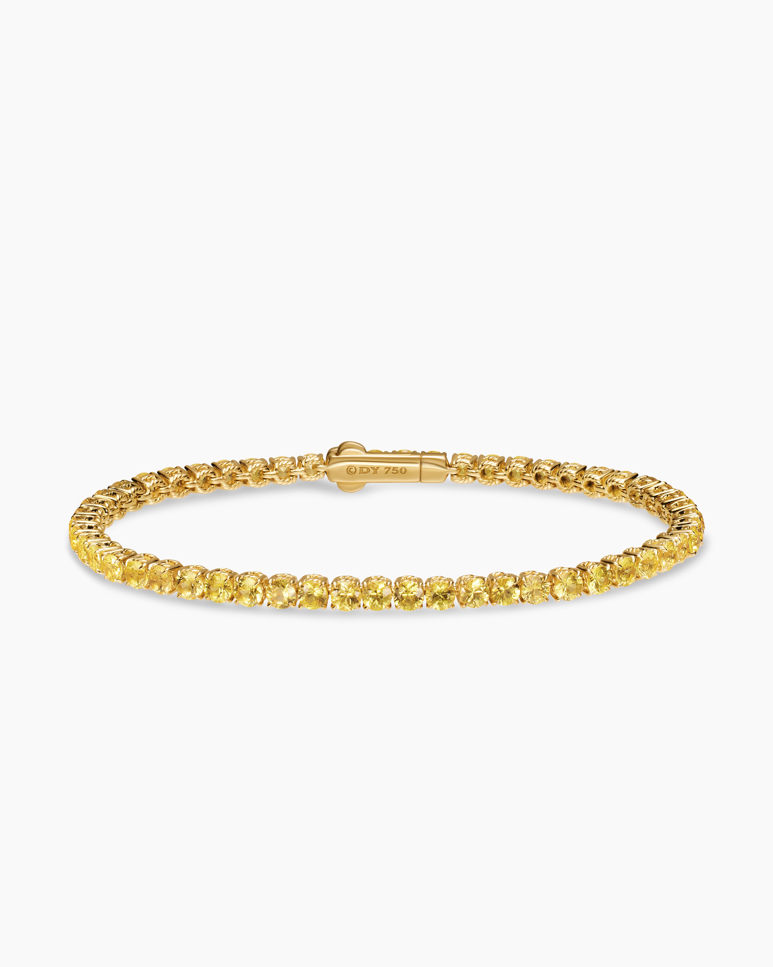 Womens Tennis Bracelet in 18K Yellow Gold, 3mm