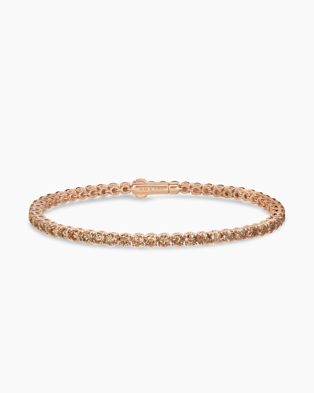Womens Tennis Bracelet in 18K Rose Gold with Diamonds, 3mm