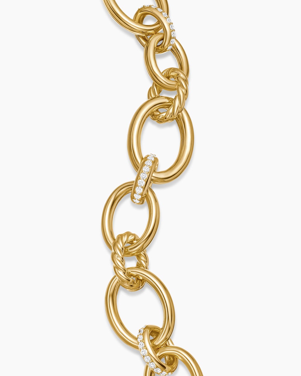 Womens DY Mercer® Chain Bracelet in 18K Yellow Gold with Diamonds, 20mm